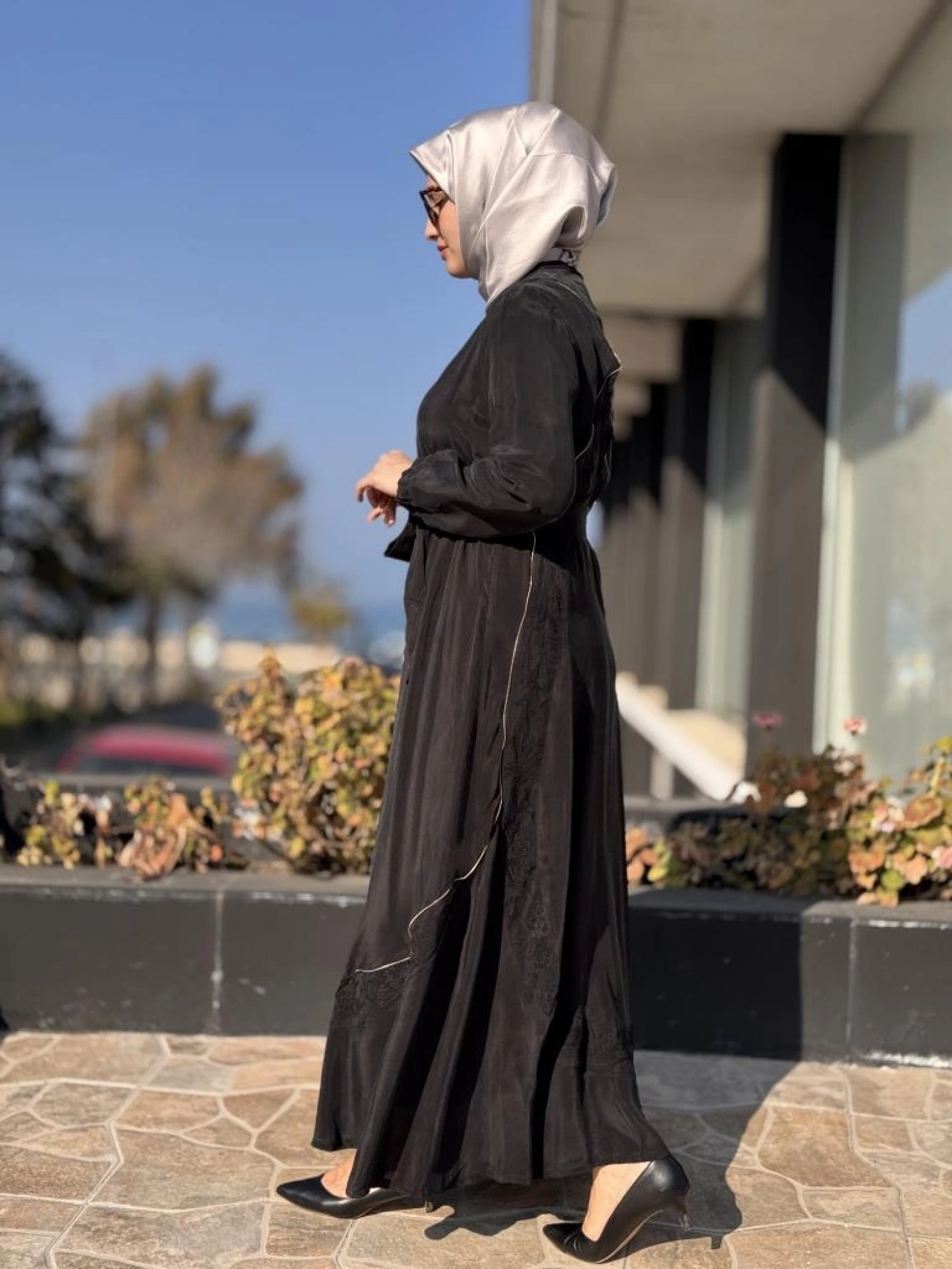 Misswhence Nakış ve Fermuar Detaylı Cupra İpek Elbise 37800