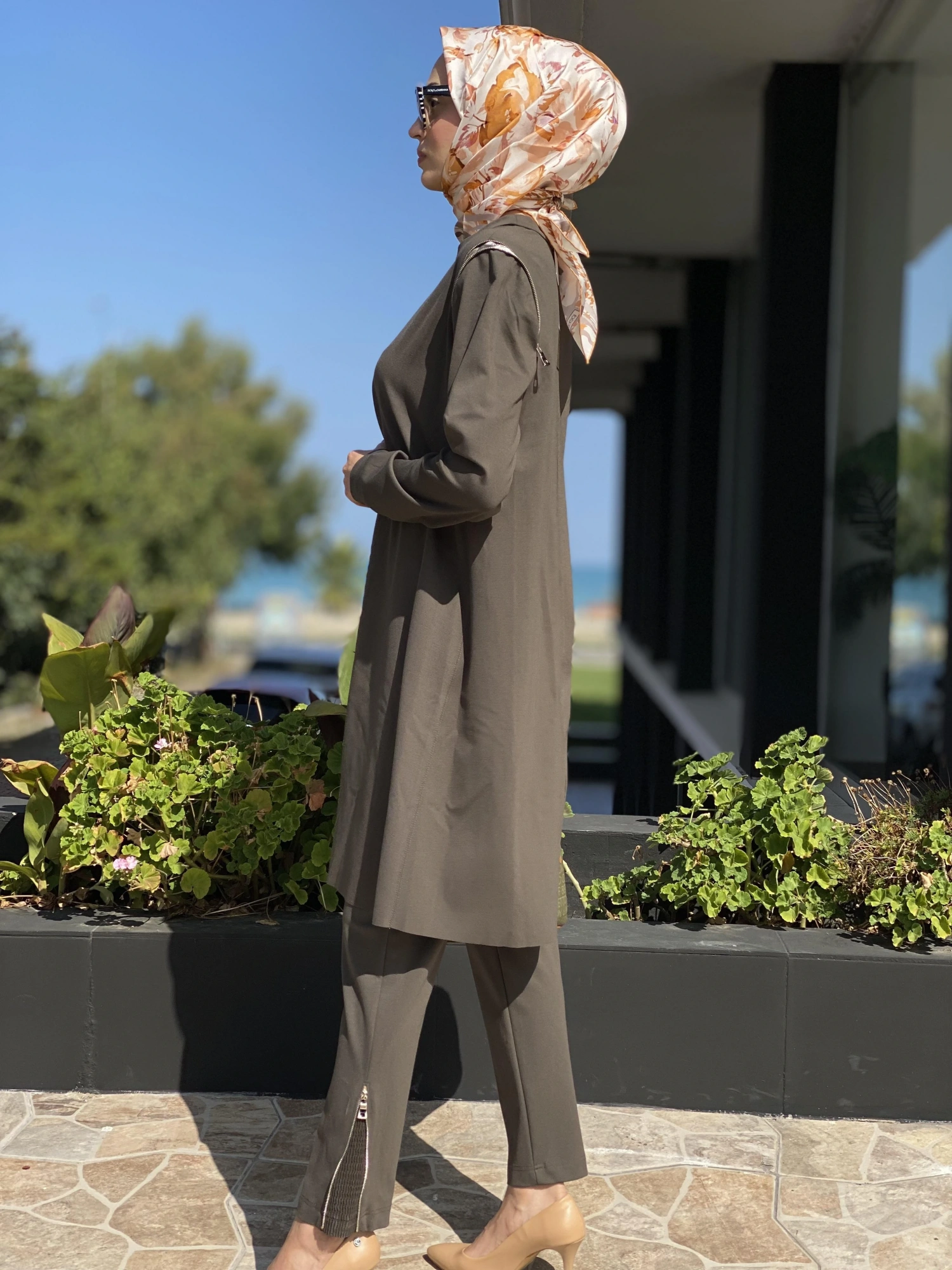 Misswhence Omzu Fermuarlı Viscon Tunik 34012