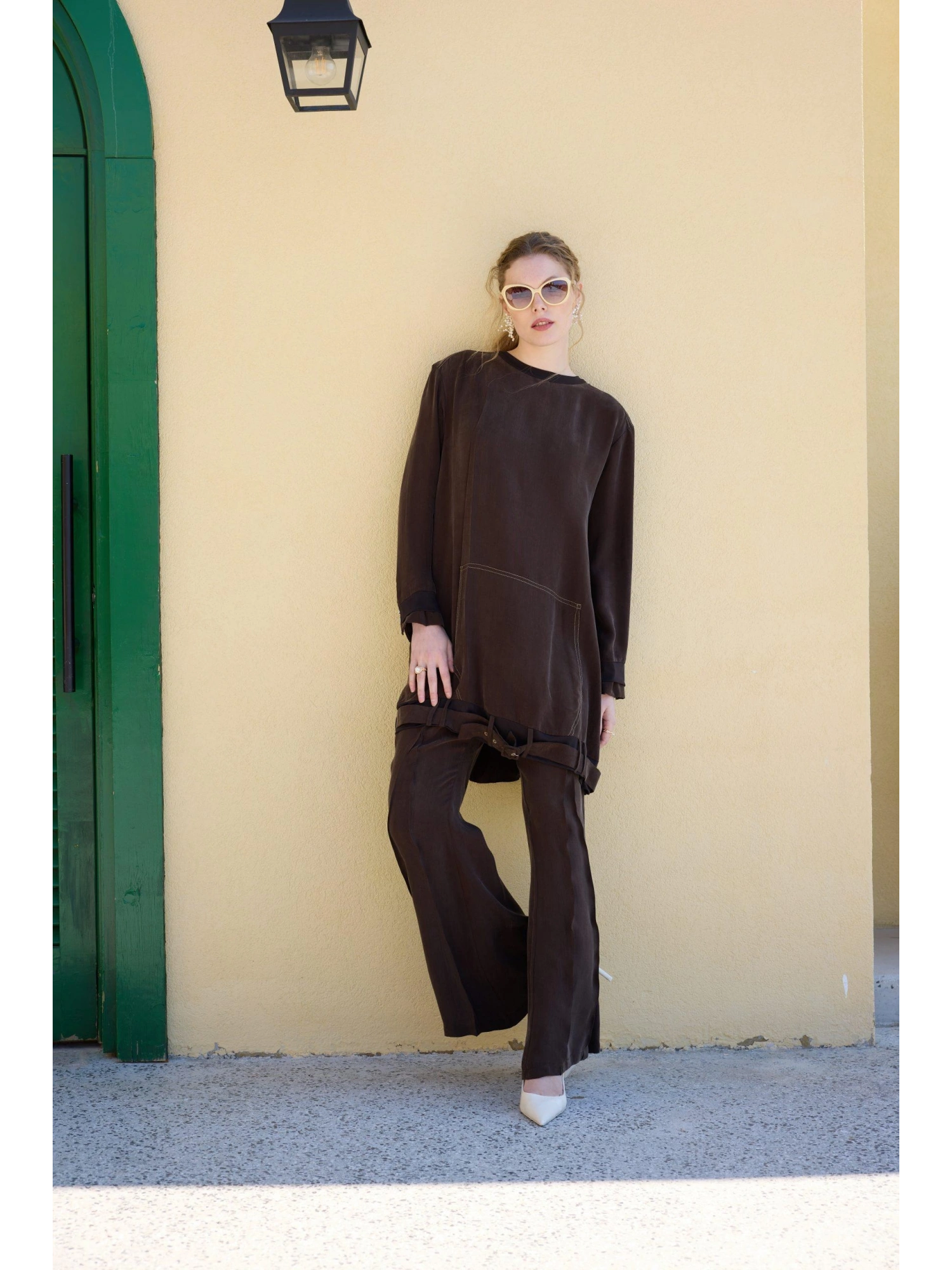 Misswhence Önü Dikiş Detaylı İspanyol Cupra İpek Pantolon 35122