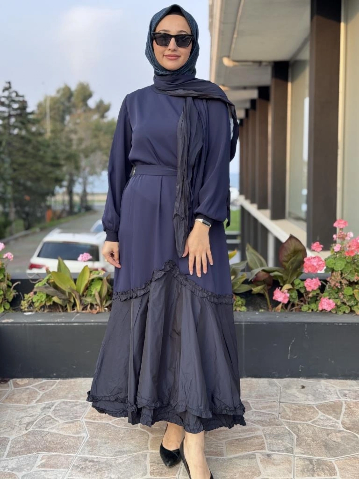 Misswhence Paraşüt Detaylı Fularlı Elbise 38826