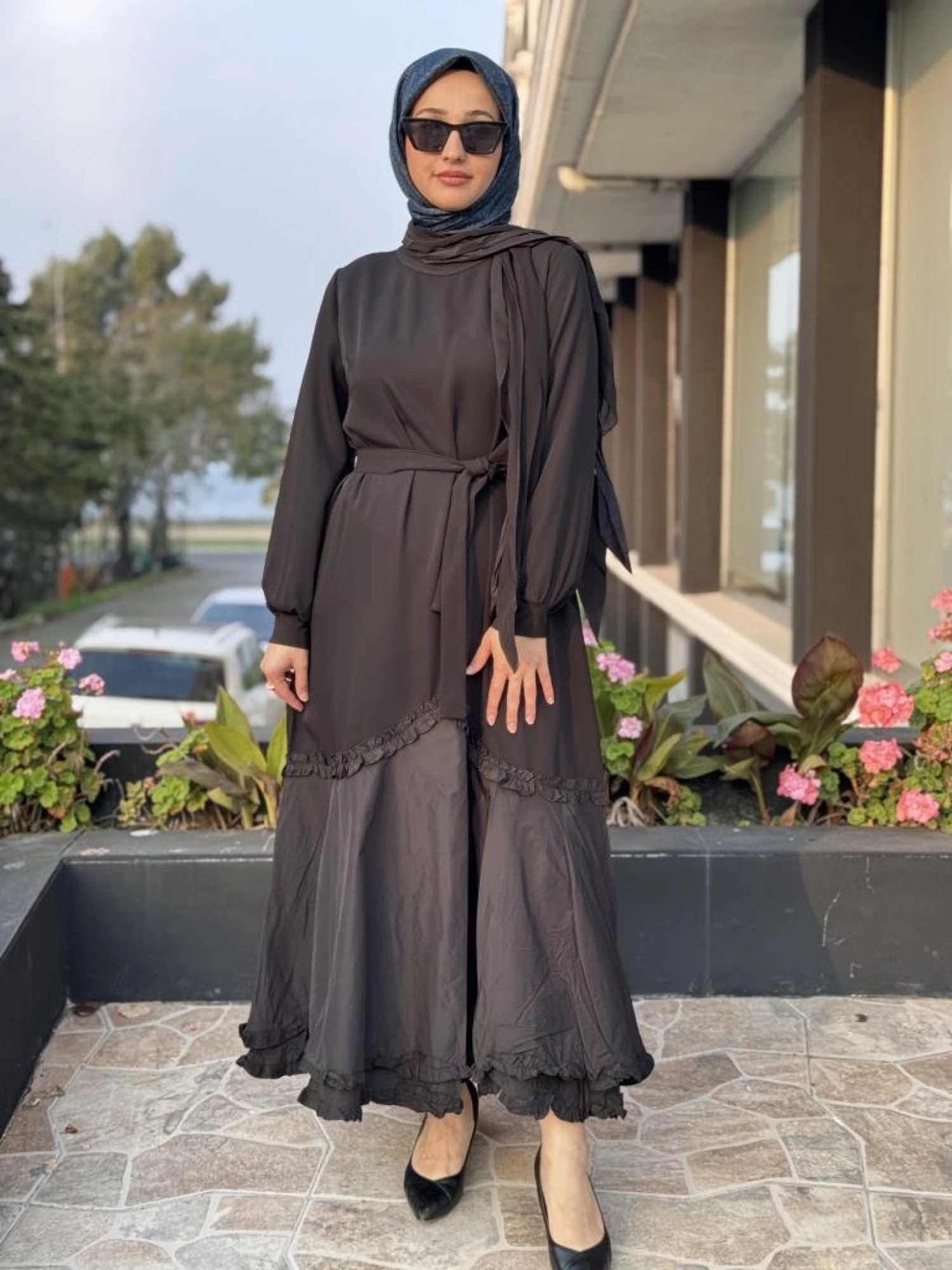 Misswhence Paraşüt Detaylı Fularlı Elbise 38826