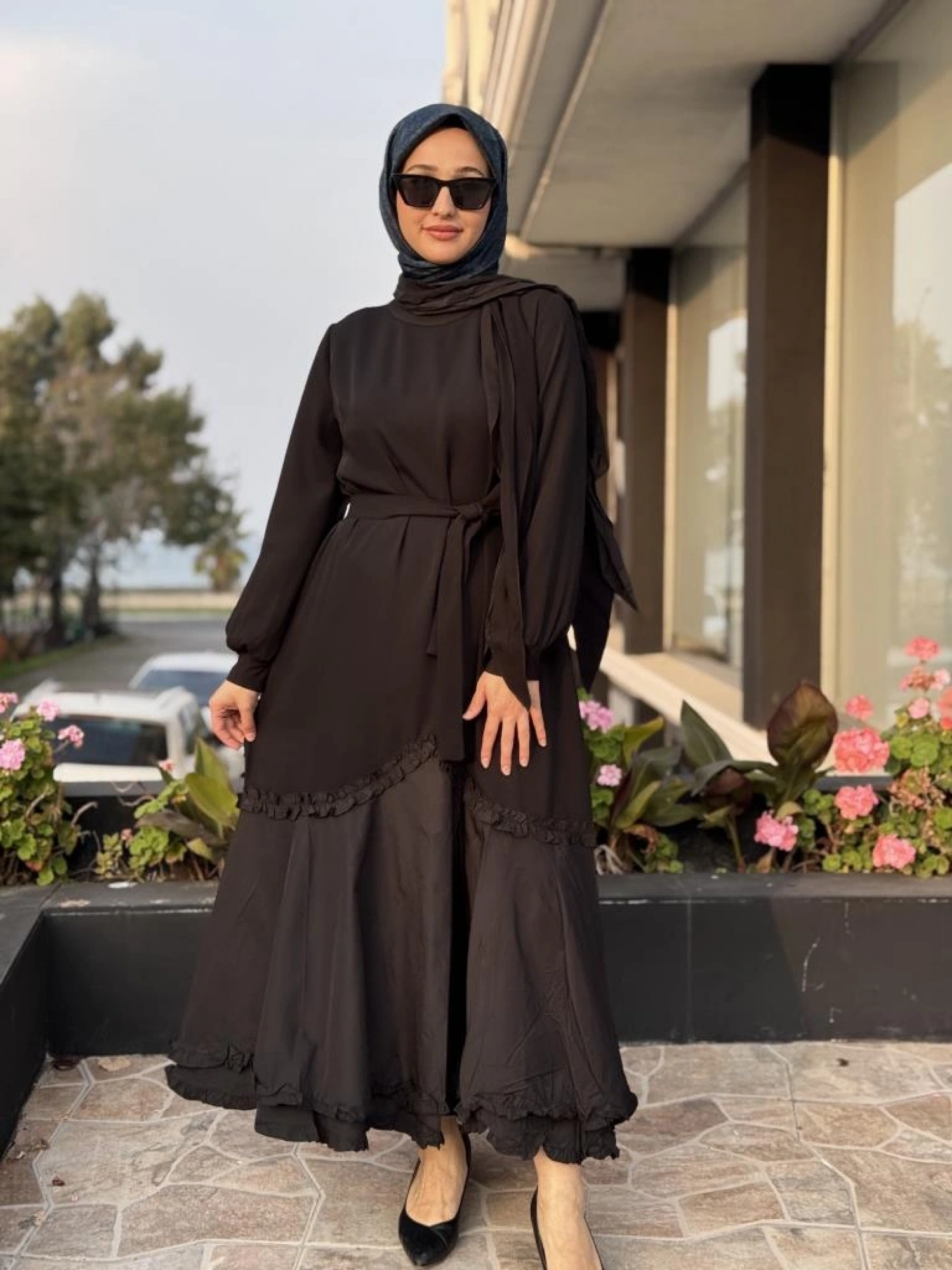 Misswhence Paraşüt Detaylı Fularlı Elbise 38826