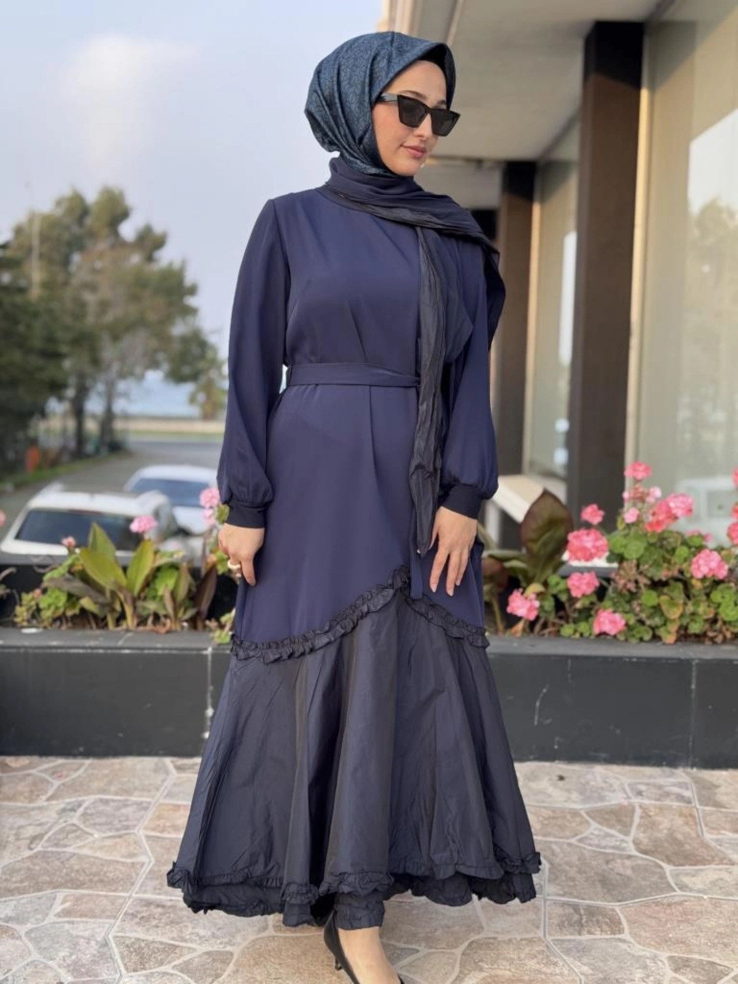 Misswhence Paraşüt Detaylı Fularlı Elbise 38826