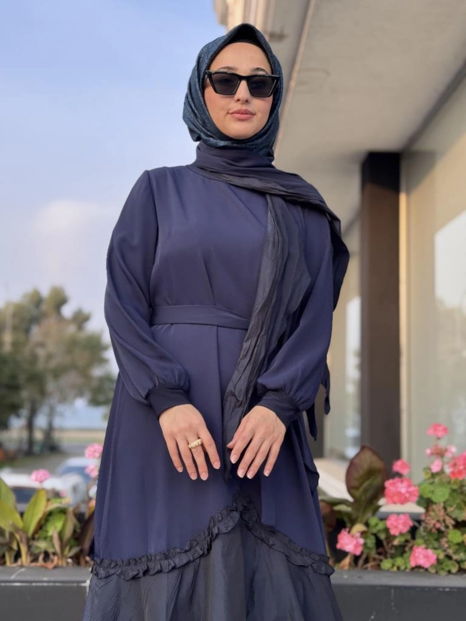 Misswhence Paraşüt Detaylı Fularlı Elbise 38826