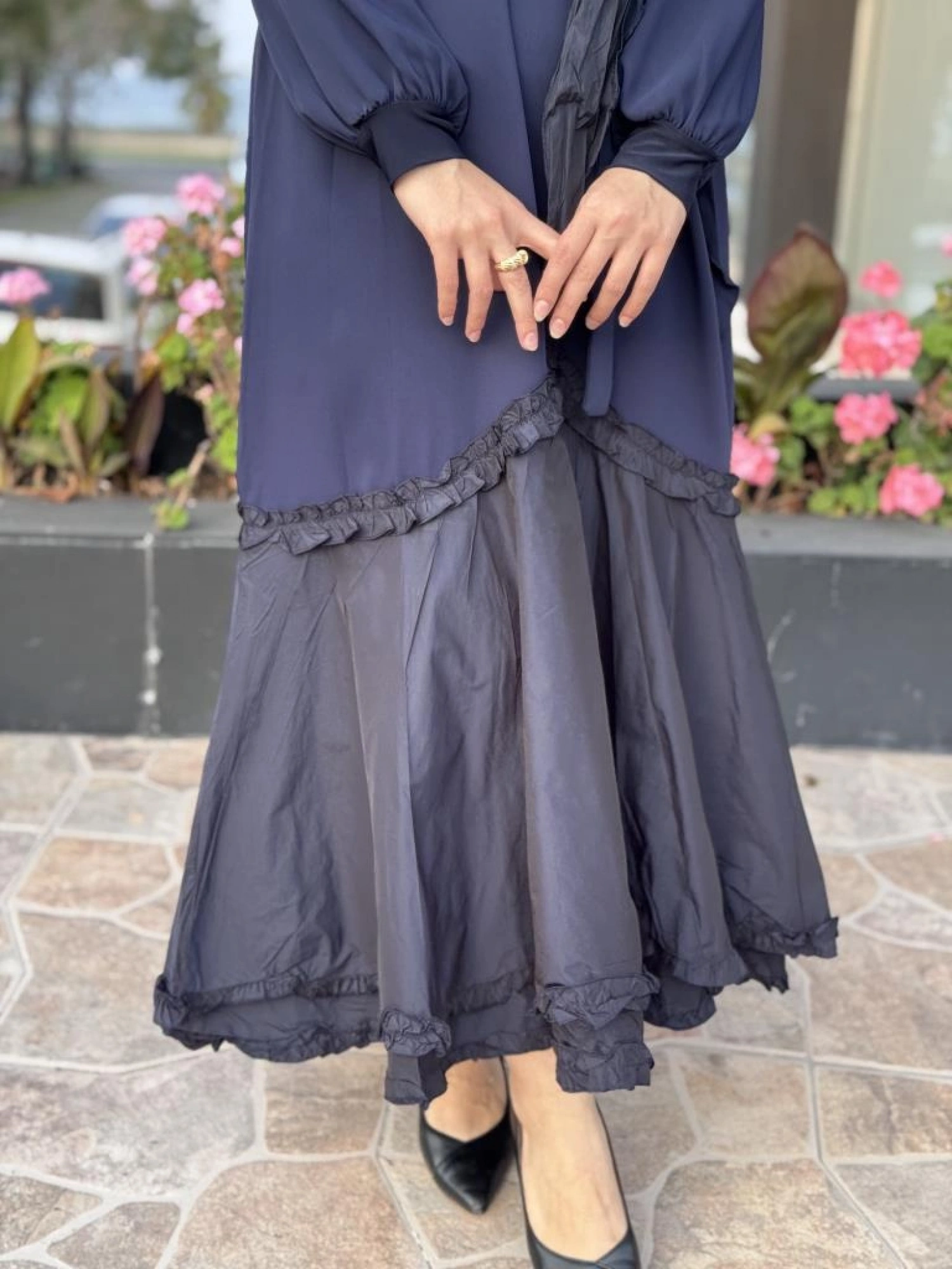 Misswhence Paraşüt Detaylı Fularlı Elbise 38826