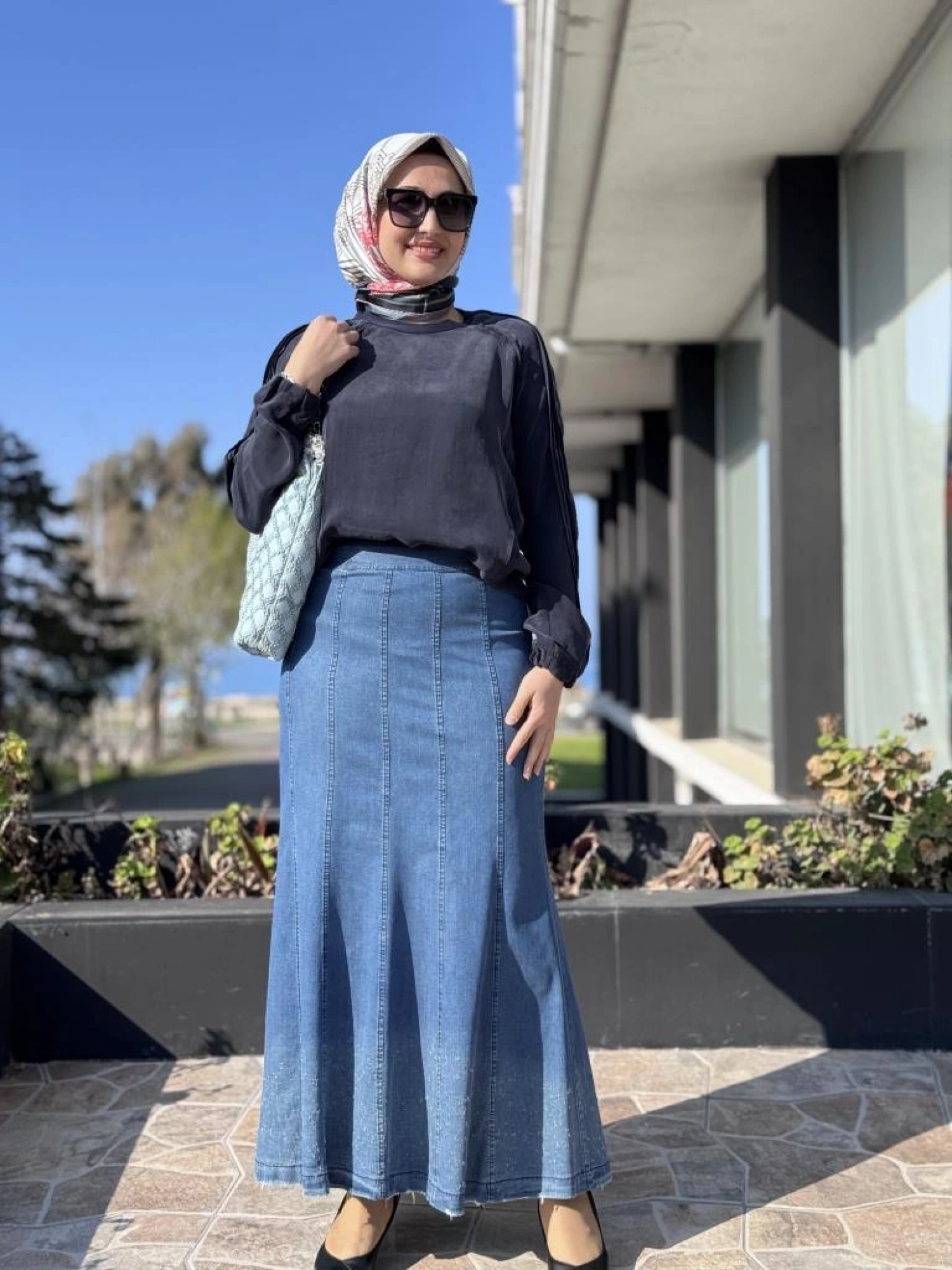 Misswhence Parçalı Tensel Kot Etek 37922