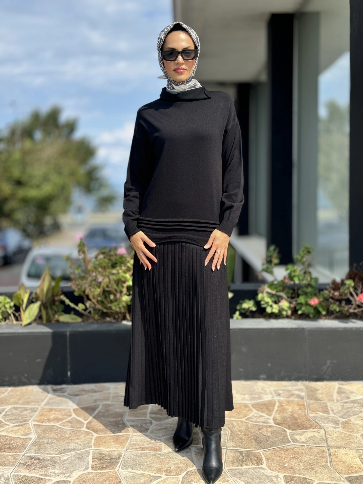 Misswhence Pliseli Triko Elbise 36813