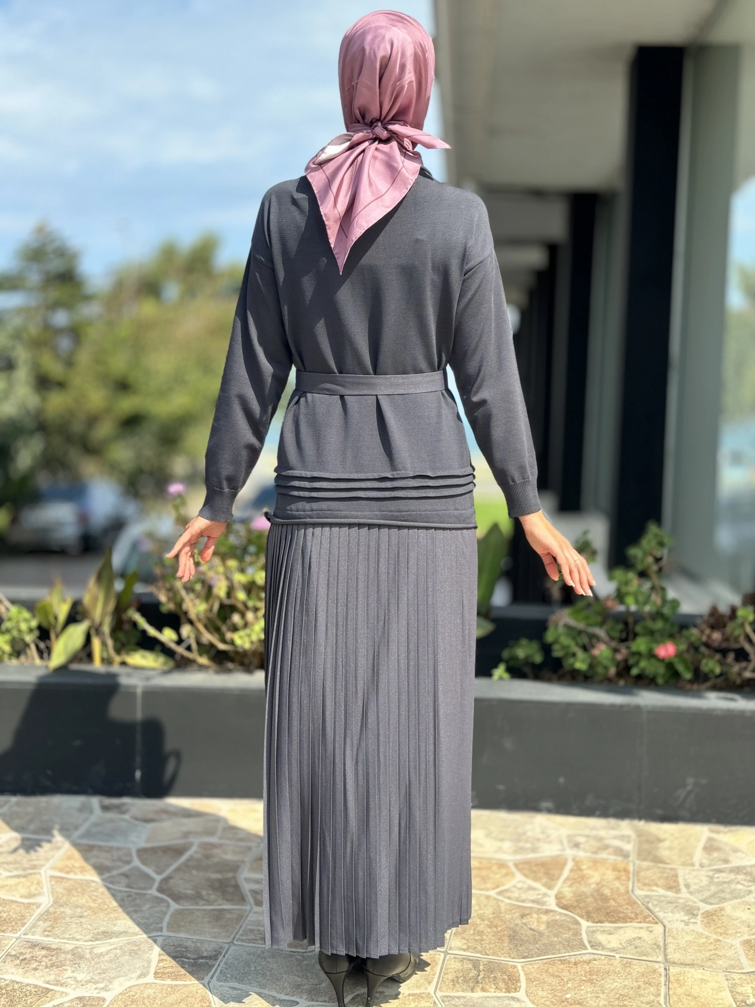 Misswhence Pliseli Triko Elbise 36813