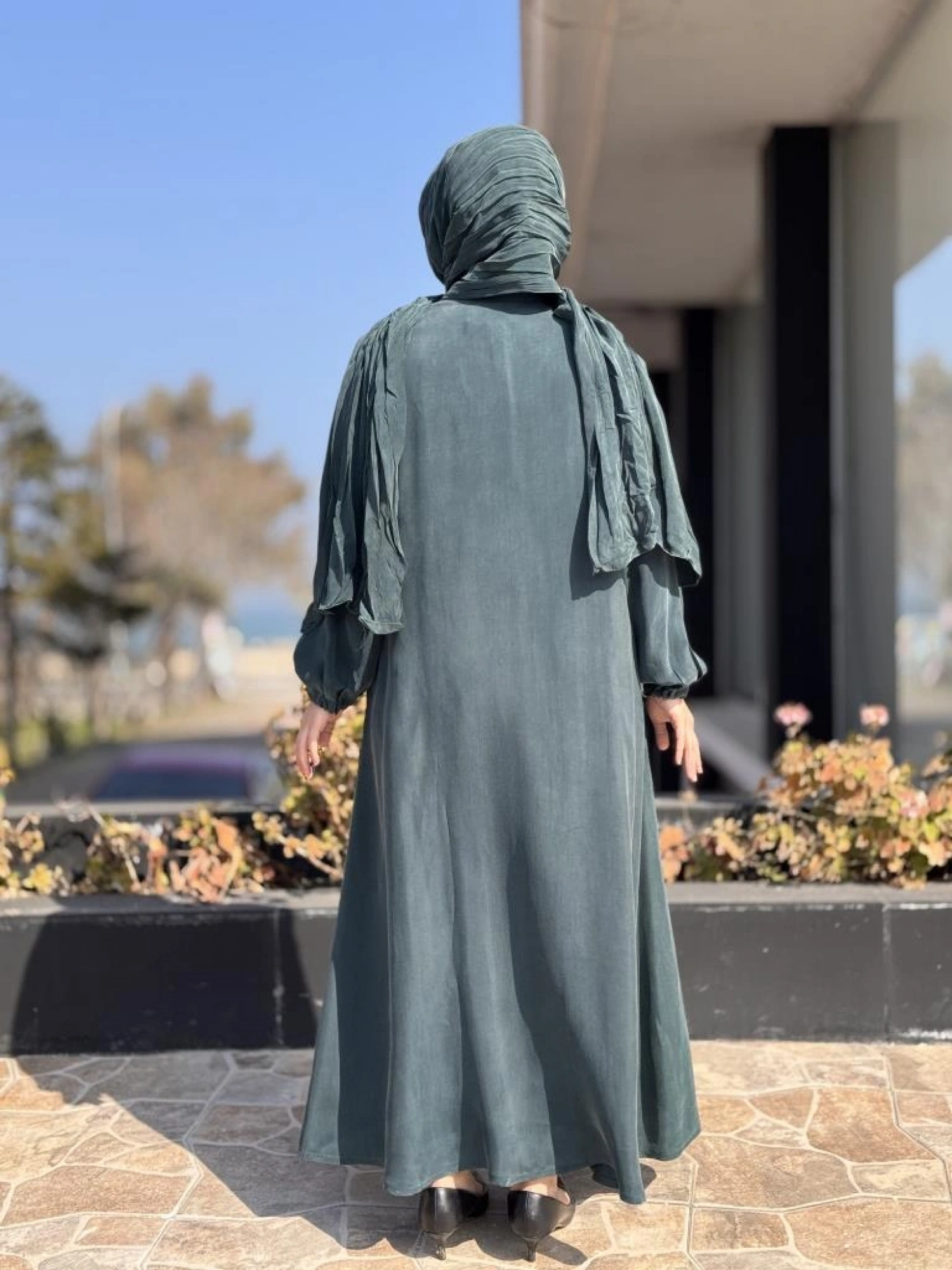 Misswhence Şal Detaylı Kapama Çıtçıtlı Cupra İpek Pardesü 37514