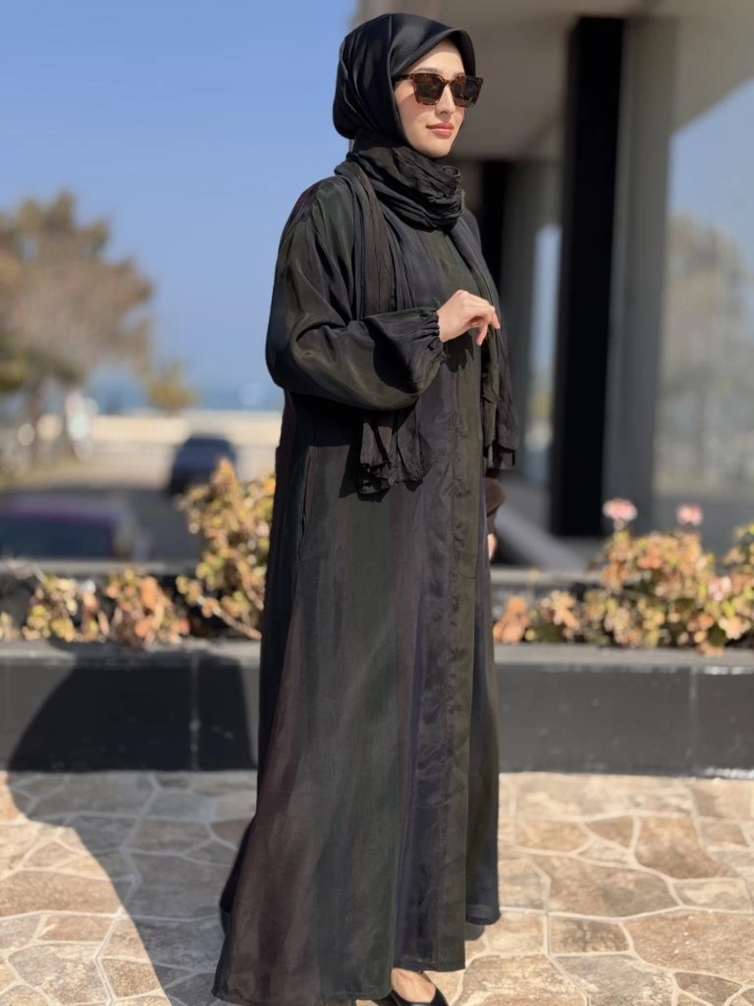 Misswhence Şal Detaylı Kapama Çıtçıtlı Cupra İpek Pardesü 37514