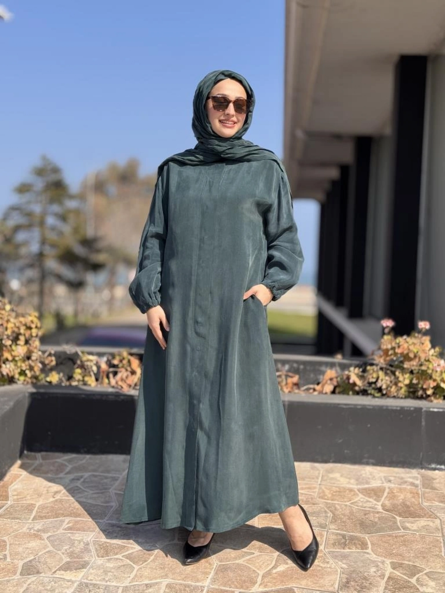 Misswhence Şal Detaylı Kapama Çıtçıtlı Cupra İpek Pardesü 37514