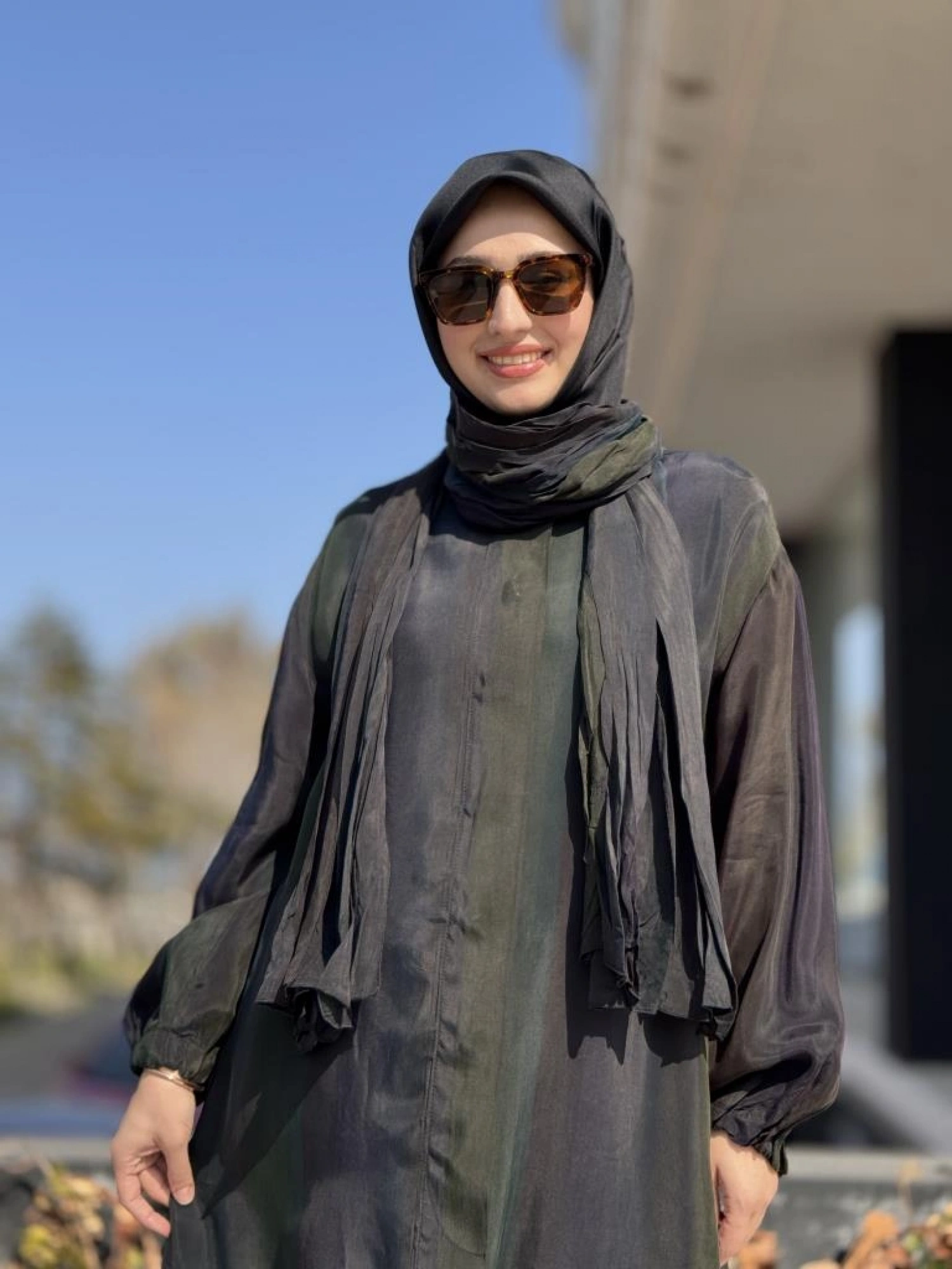 Misswhence Şal Detaylı Kapama Çıtçıtlı Cupra İpek Pardesü 37514