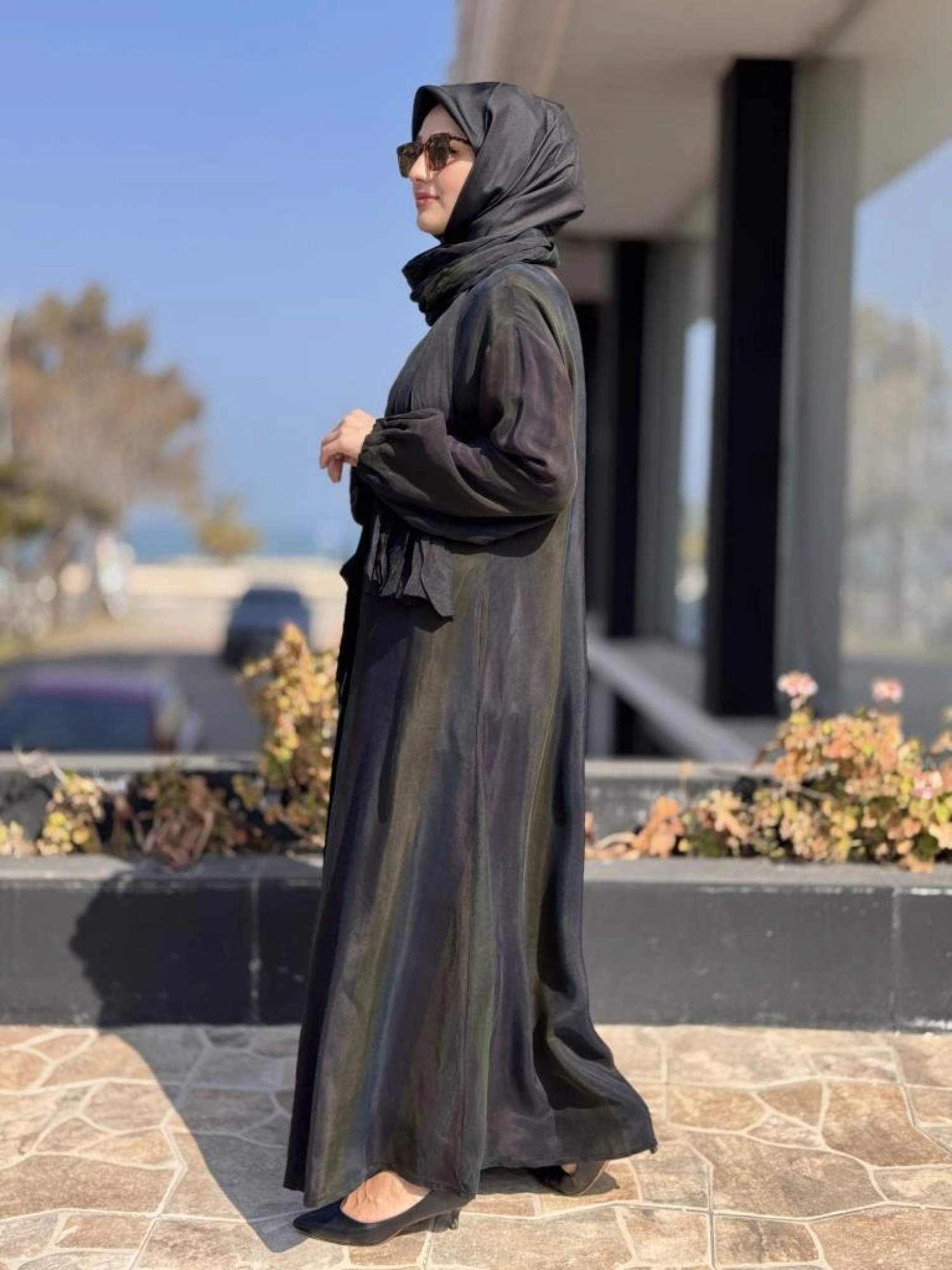 Misswhence Şal Detaylı Kapama Çıtçıtlı Cupra İpek Pardesü 37514