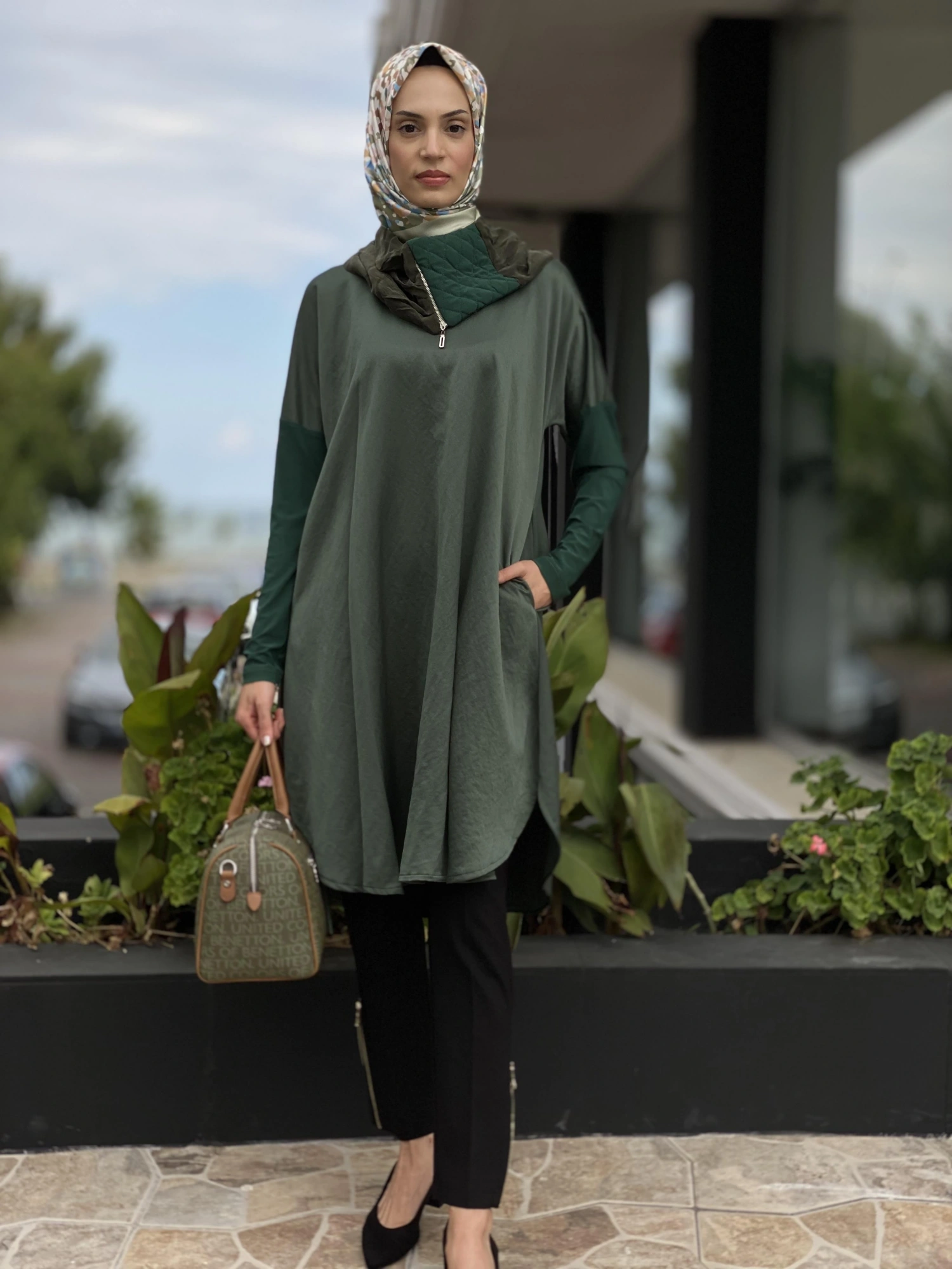 Misswhence Sırtı Fermuarlı Şal Yaka Viscon Tunik 34030