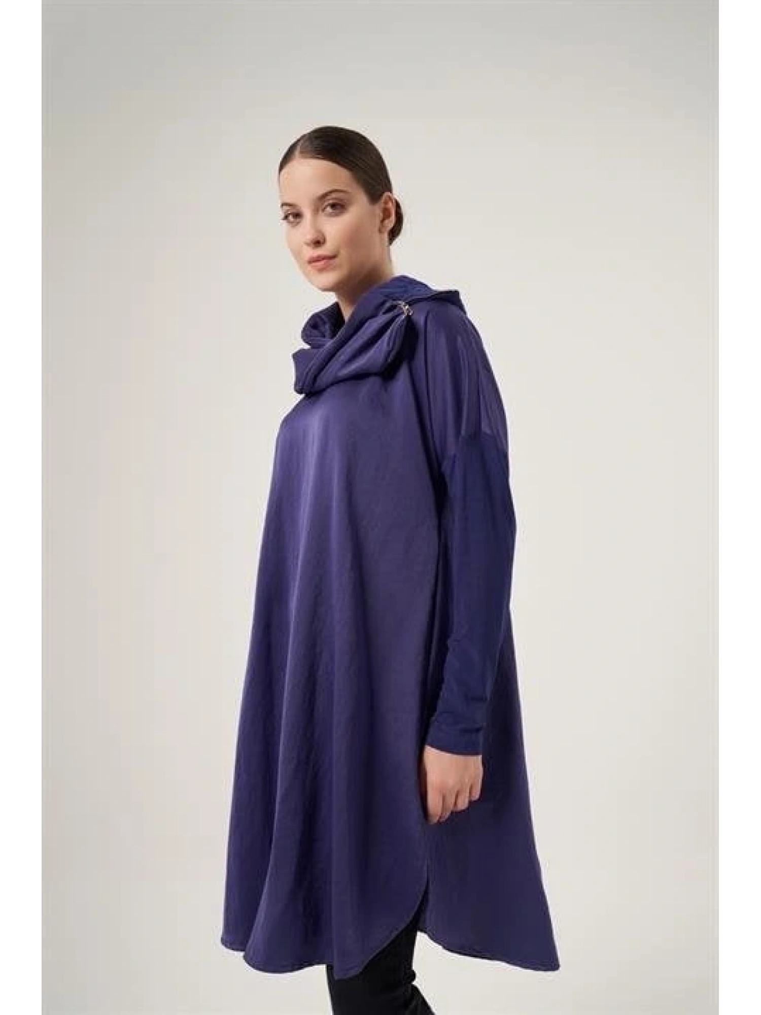 Misswhence Sırtı Fermuarlı Şal Yaka Viscon Tunik 34030