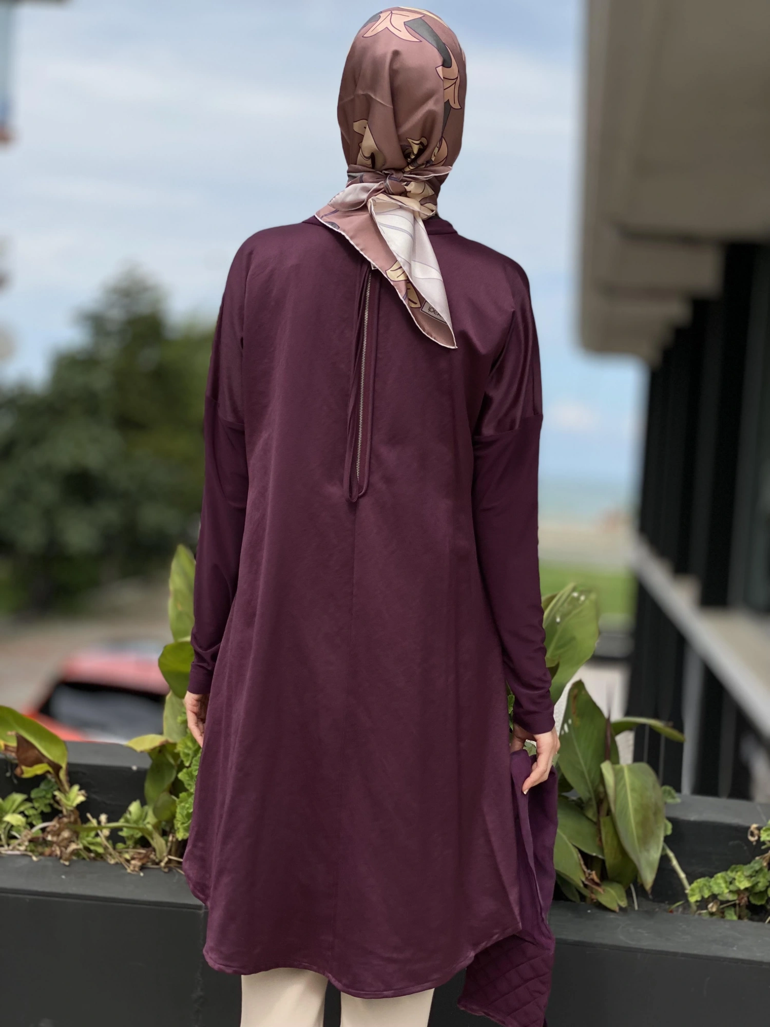 Misswhence Sırtı Fermuarlı Şal Yaka Viscon Tunik 34030