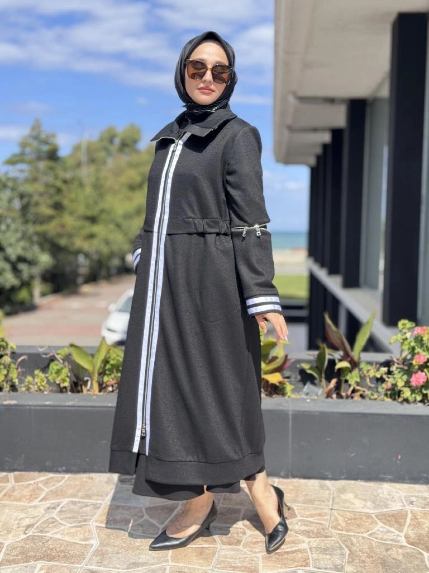 Misswhence Spor Çizgi Detaylı Keçe Pardesü 38503