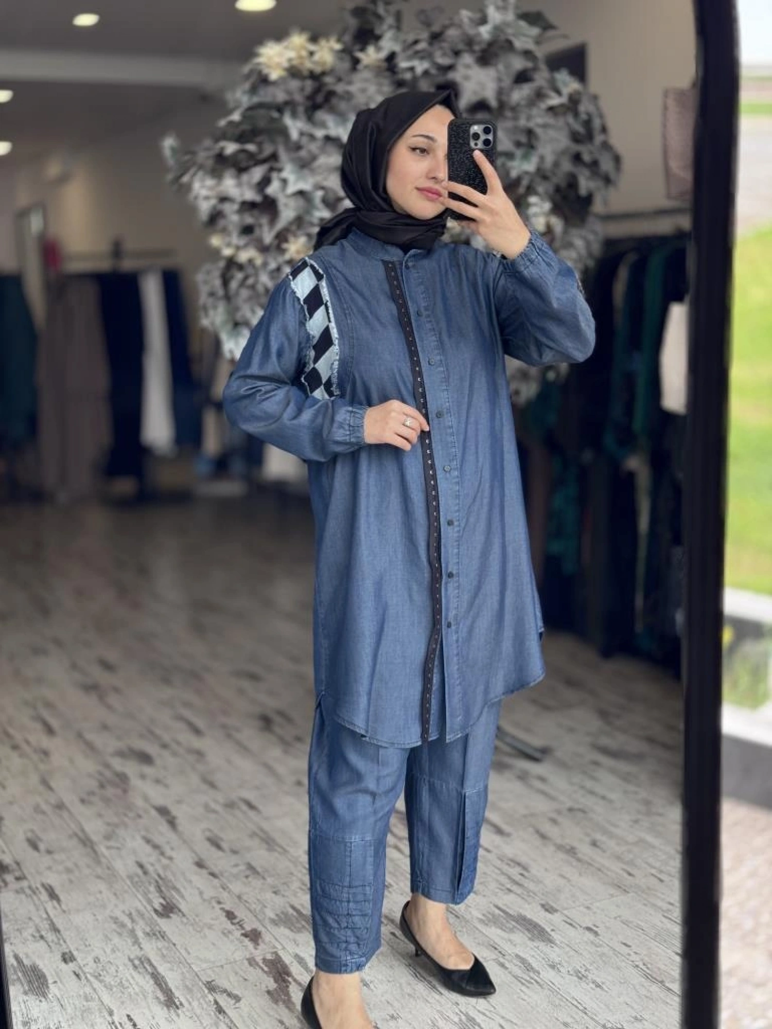 Misswhence Tencel Kot Gömlek Pantolon Takım 37307