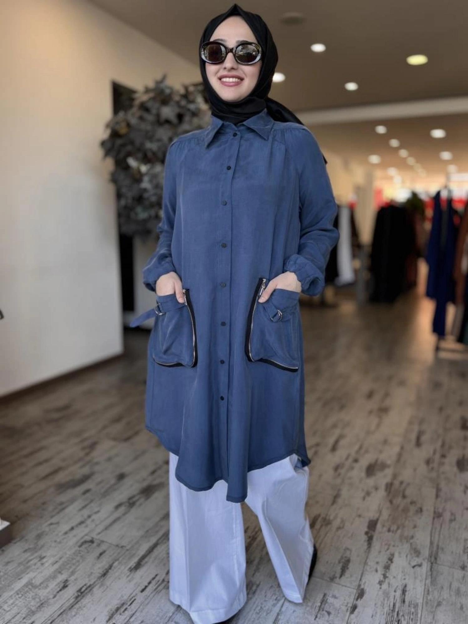 Misswhence Torba Cepli Çıtçıtlı Cupra İpek Gömlek 37302