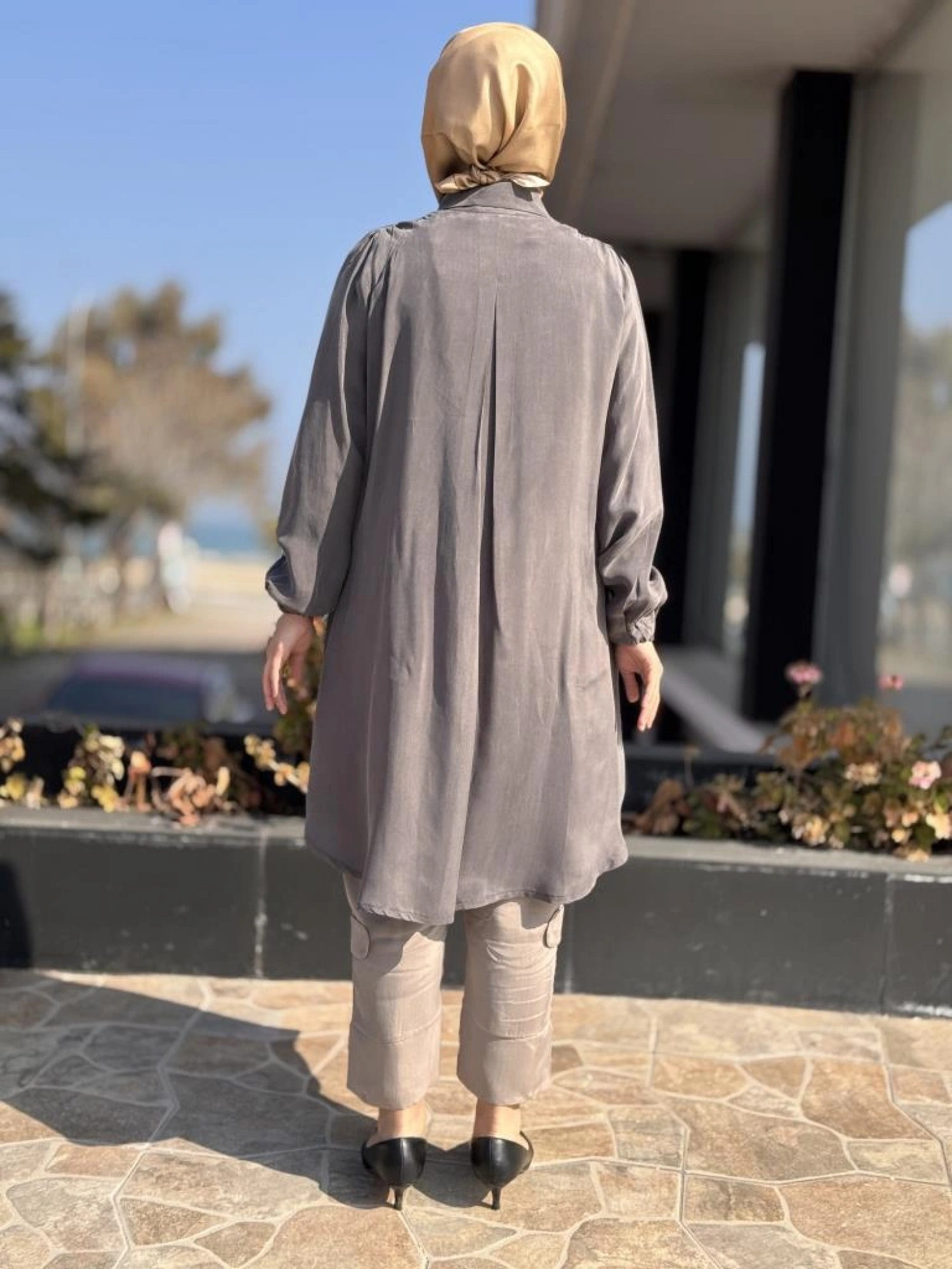 Misswhence Torba Cepli Çıtçıtlı Cupra İpek Gömlek 37302