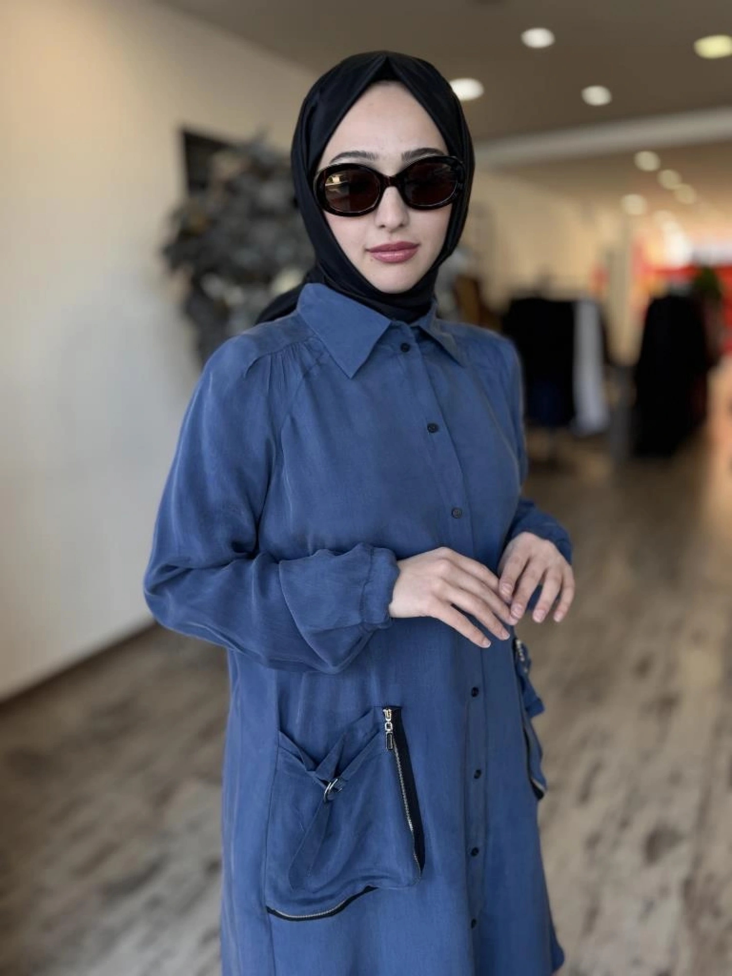 Misswhence Torba Cepli Çıtçıtlı Cupra İpek Gömlek 37302