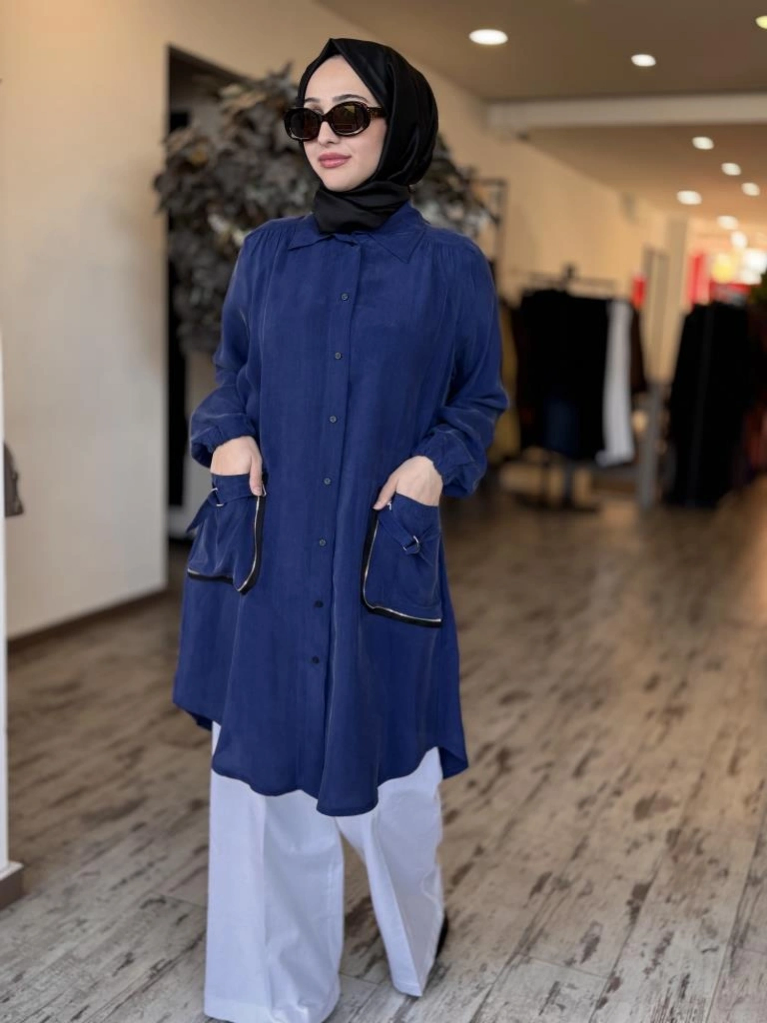 Misswhence Torba Cepli Çıtçıtlı Cupra İpek Gömlek 37302