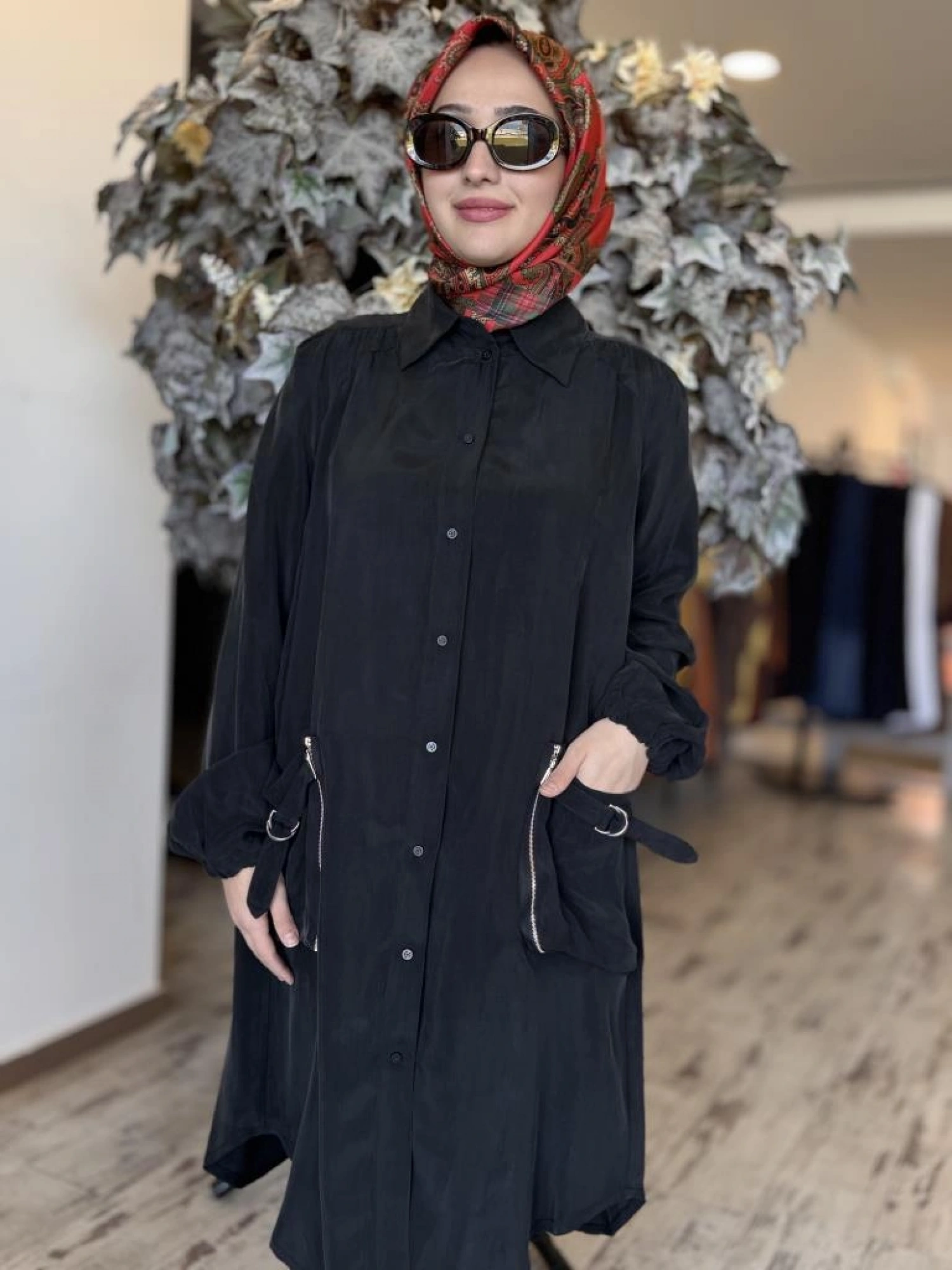 Misswhence Torba Cepli Çıtçıtlı Cupra İpek Gömlek 37302