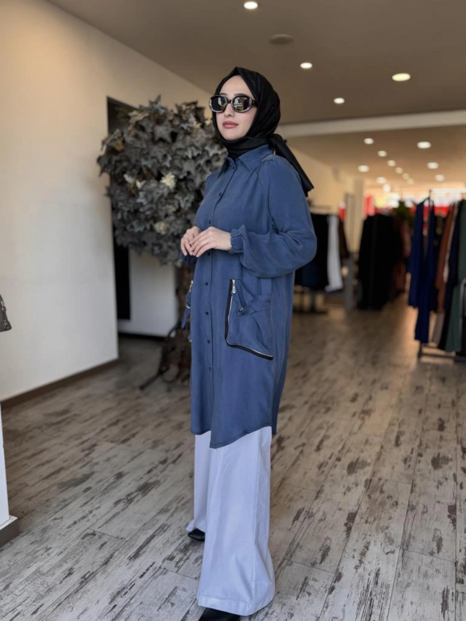 Misswhence Torba Cepli Çıtçıtlı Cupra İpek Gömlek 37302