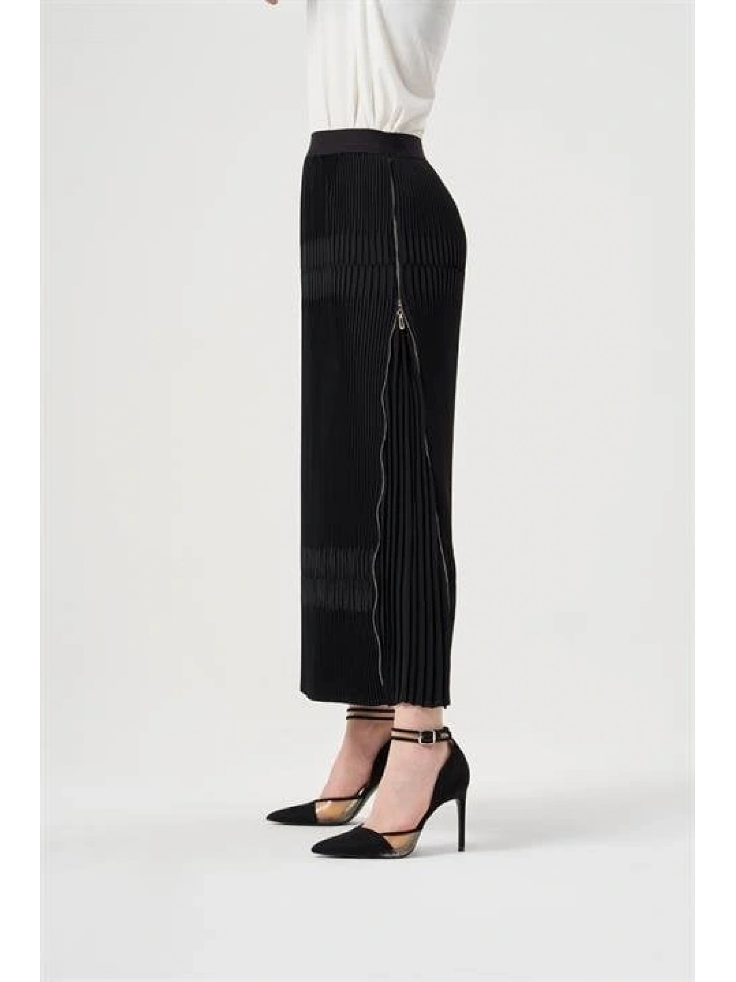 Misswhence Yandan Fermuarlı Pliseli Etek ( KİREMİT-YEŞİL VE ZÜMRÜT İÇİN GEÇERLİ)34903