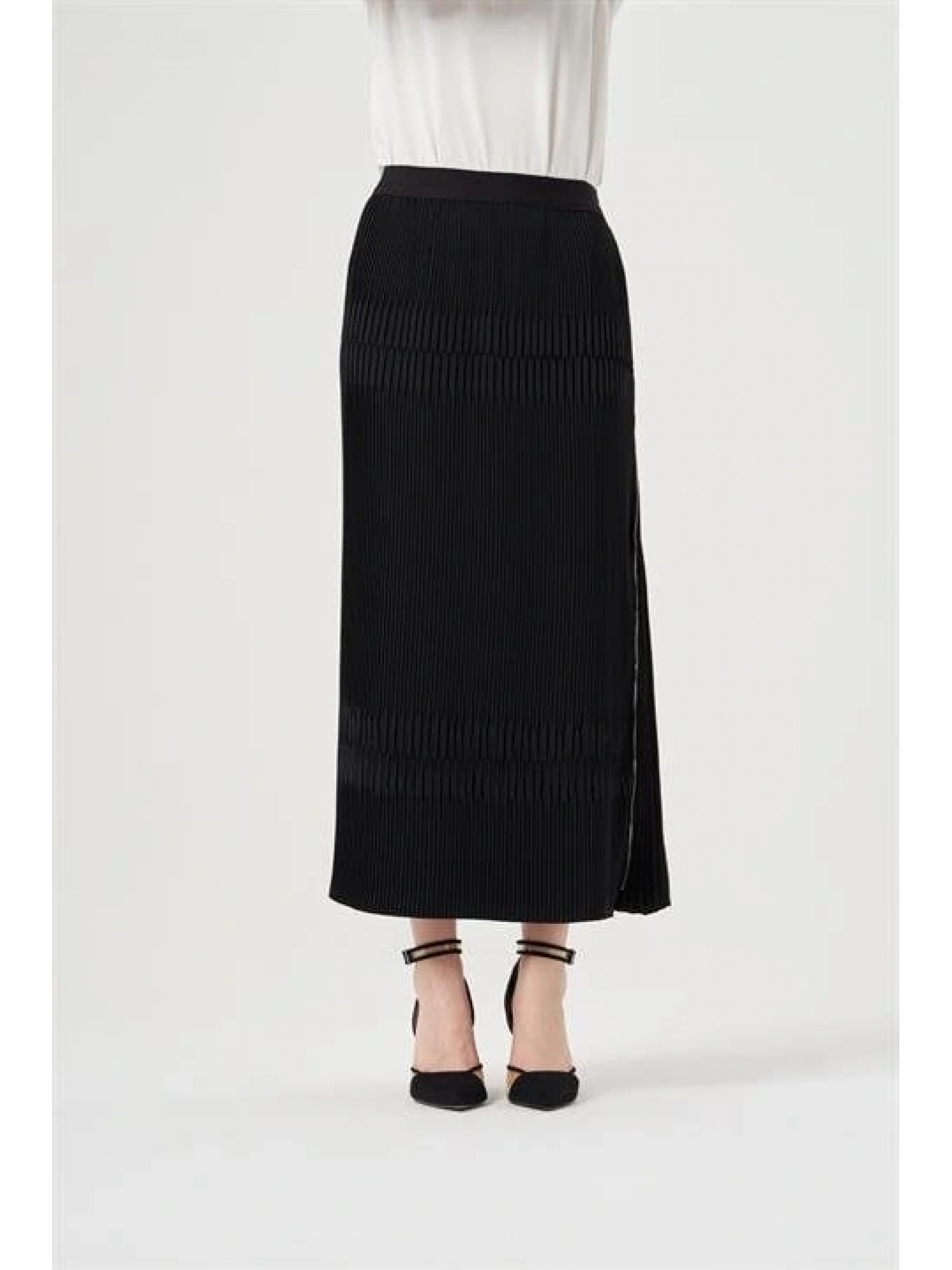 Misswhence Yandan Fermuarlı Pliseli Etek ( KİREMİT-YEŞİL VE ZÜMRÜT İÇİN GEÇERLİ)34903