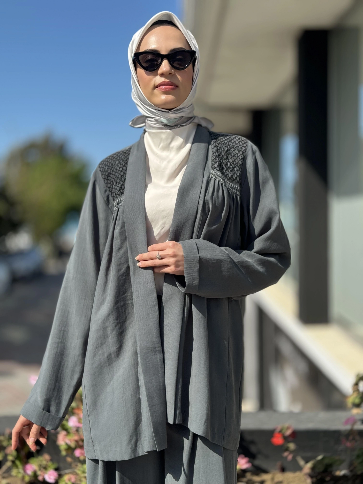QOOQ Kroşeta Keten Ceket / Kimono 24SS604