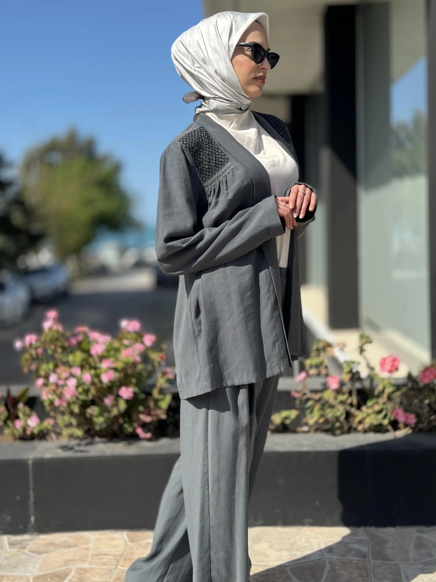 QOOQ Kroşeta Keten Ceket / Kimono 24SS604