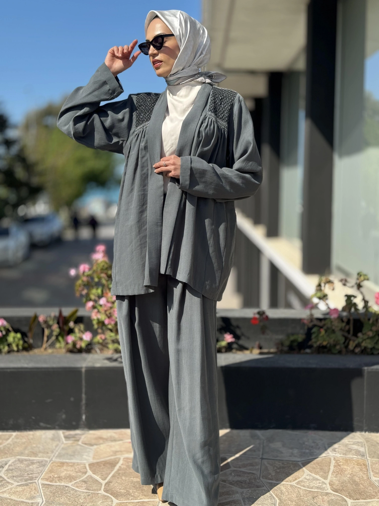 QOOQ Kroşeta Keten Ceket / Kimono 24SS604