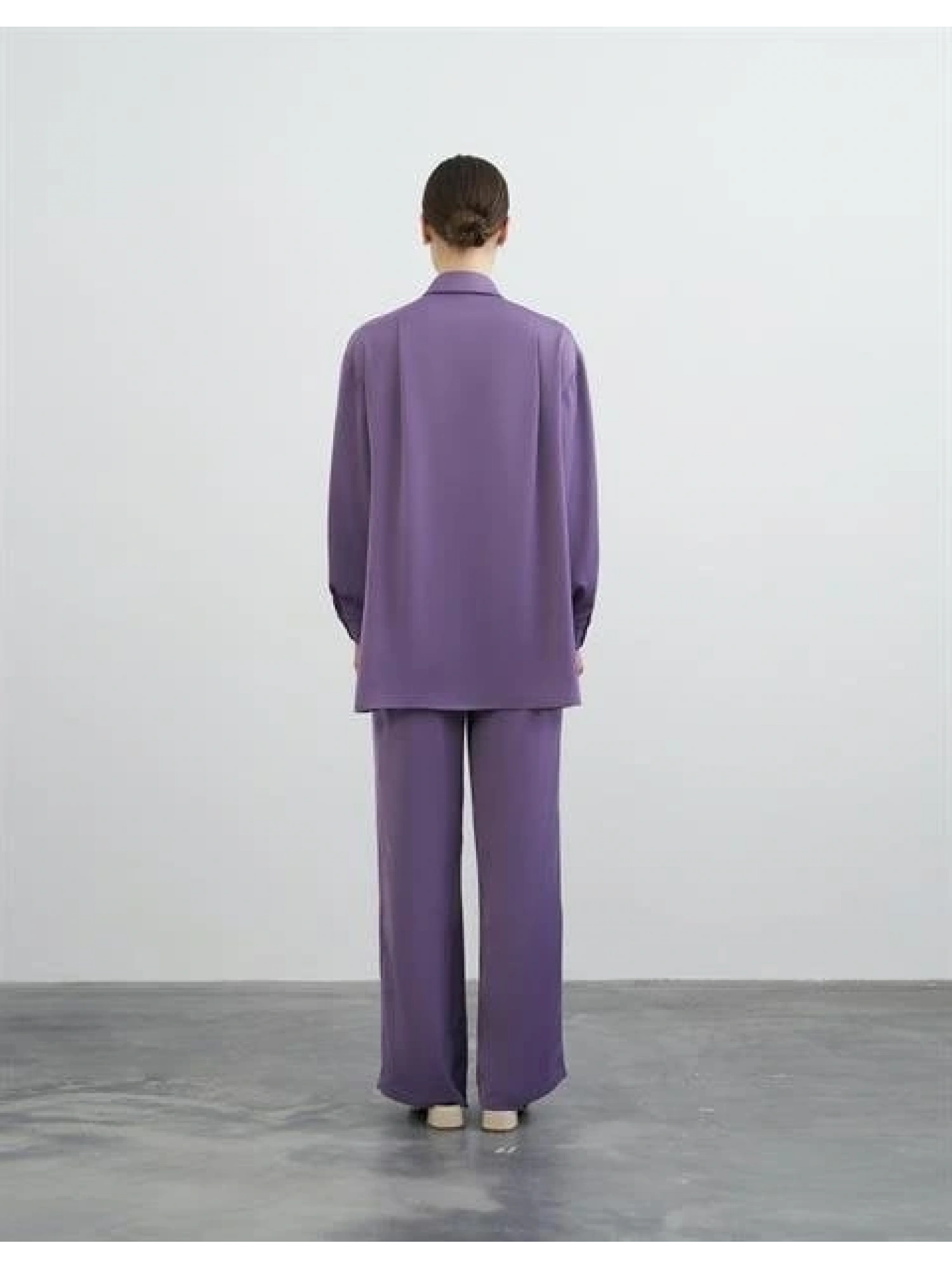 QooQ Saten Bol Paça Lila Pantolon 23SS316