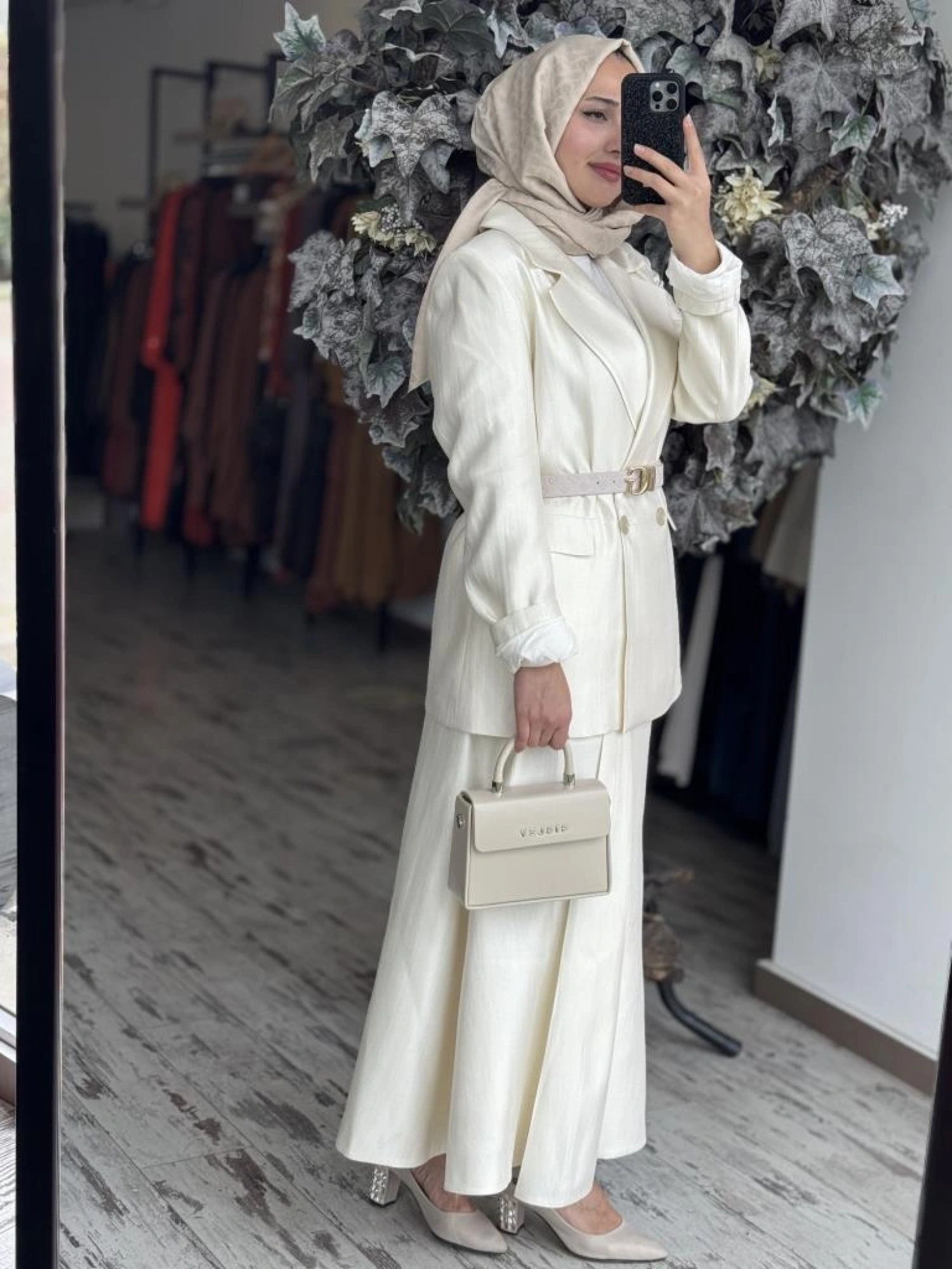 QooQ Store İnci Ceket Etek Takım 25SS628