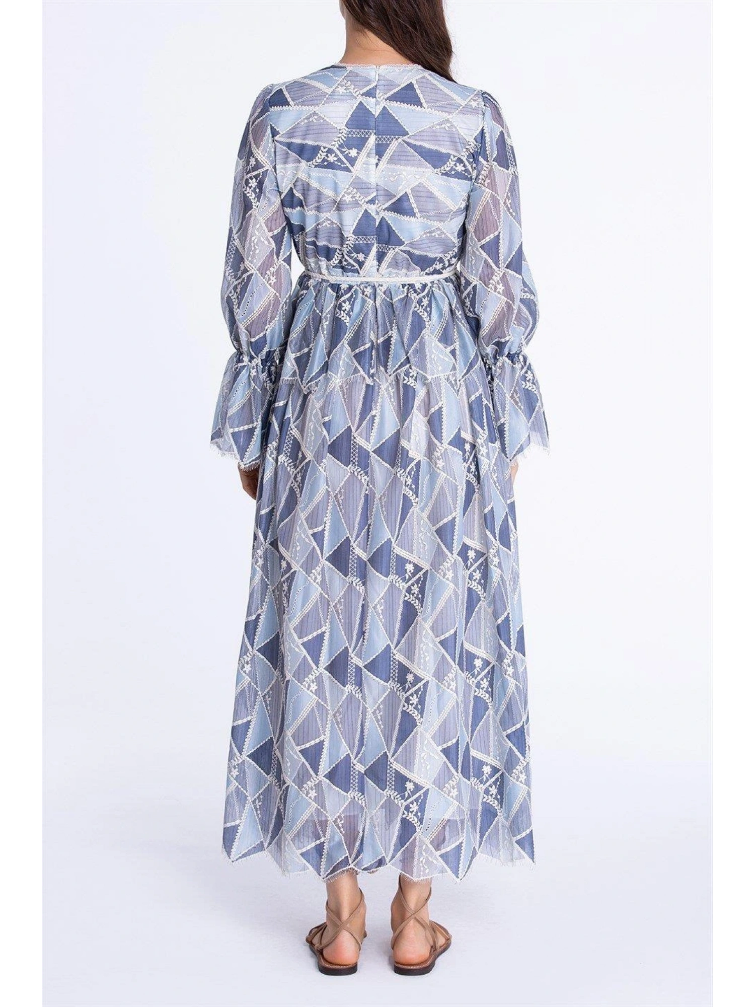 Qui Dantelli Mavi Elbise (11208)