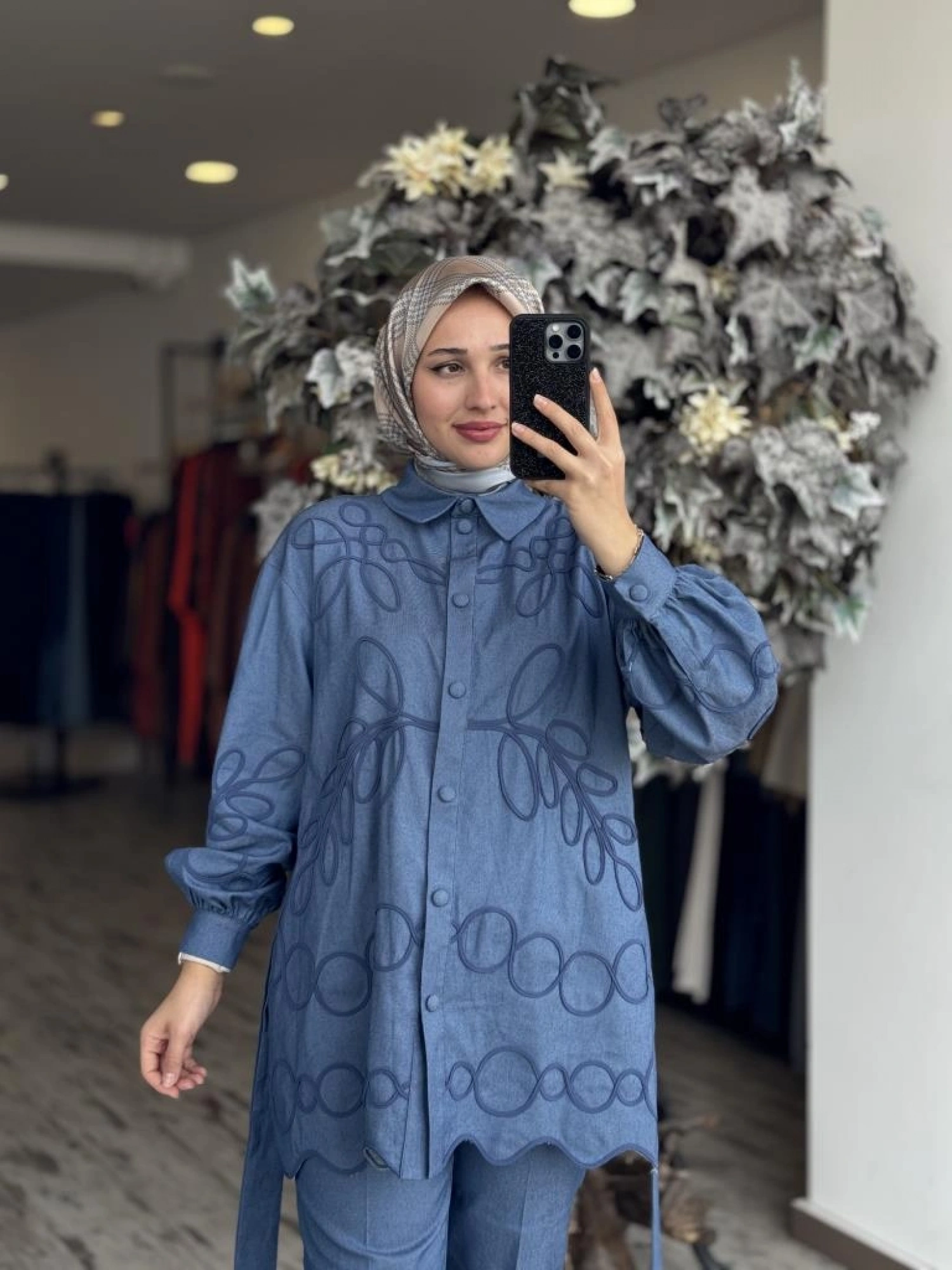 Qupra Biye Nakış İşlemeli Kap Pantolon Takım WAB82030