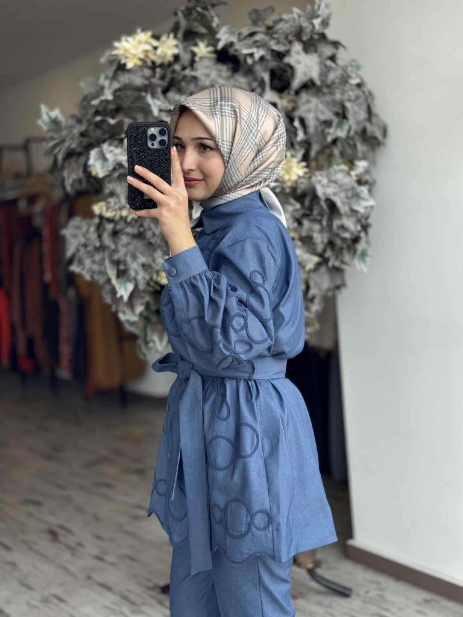 Qupra Biye Nakış İşlemeli Kap Pantolon Takım WAB82030