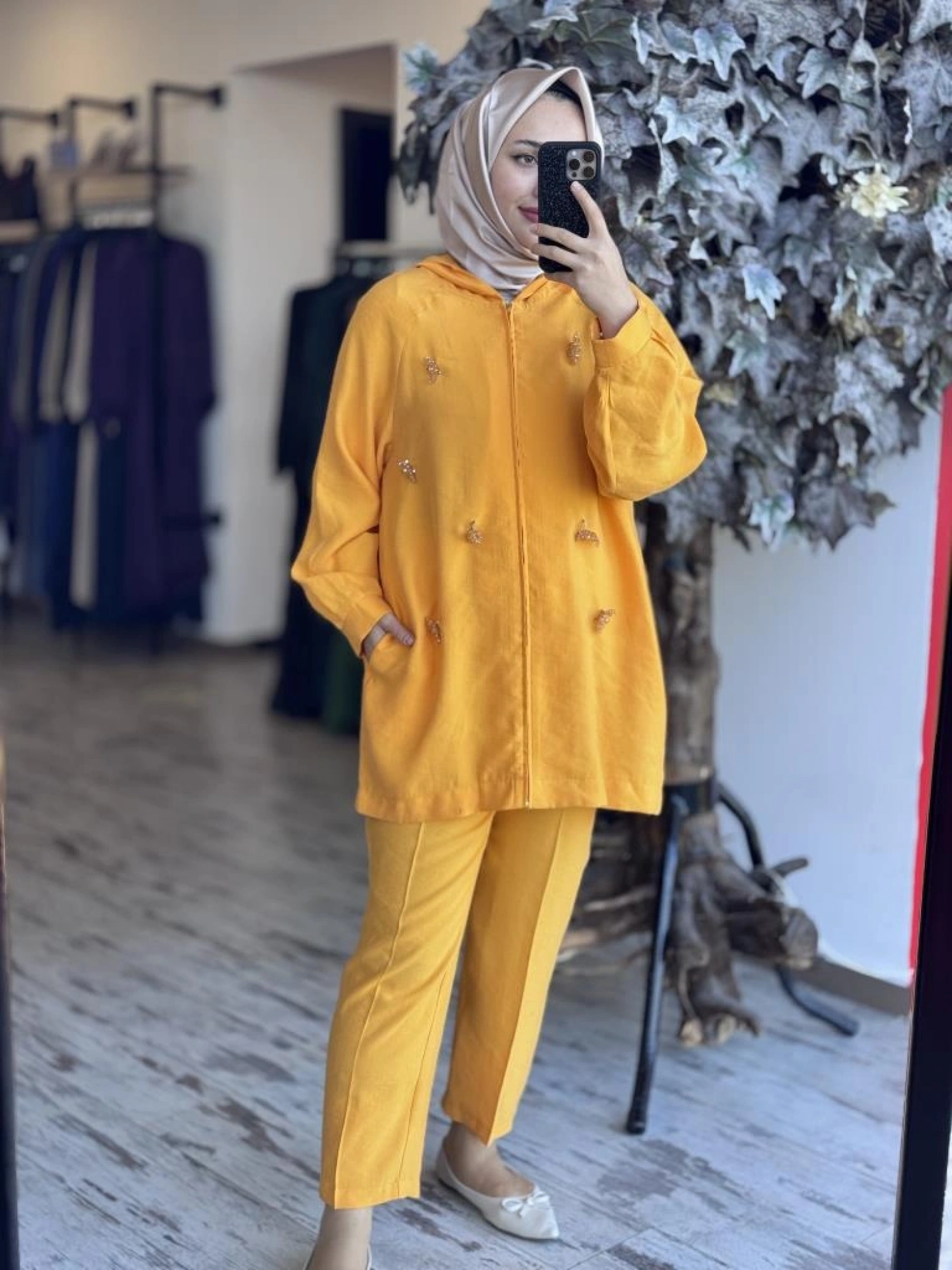 Qupra Broş Detaylı Kap Pantolon Takım WAB82020