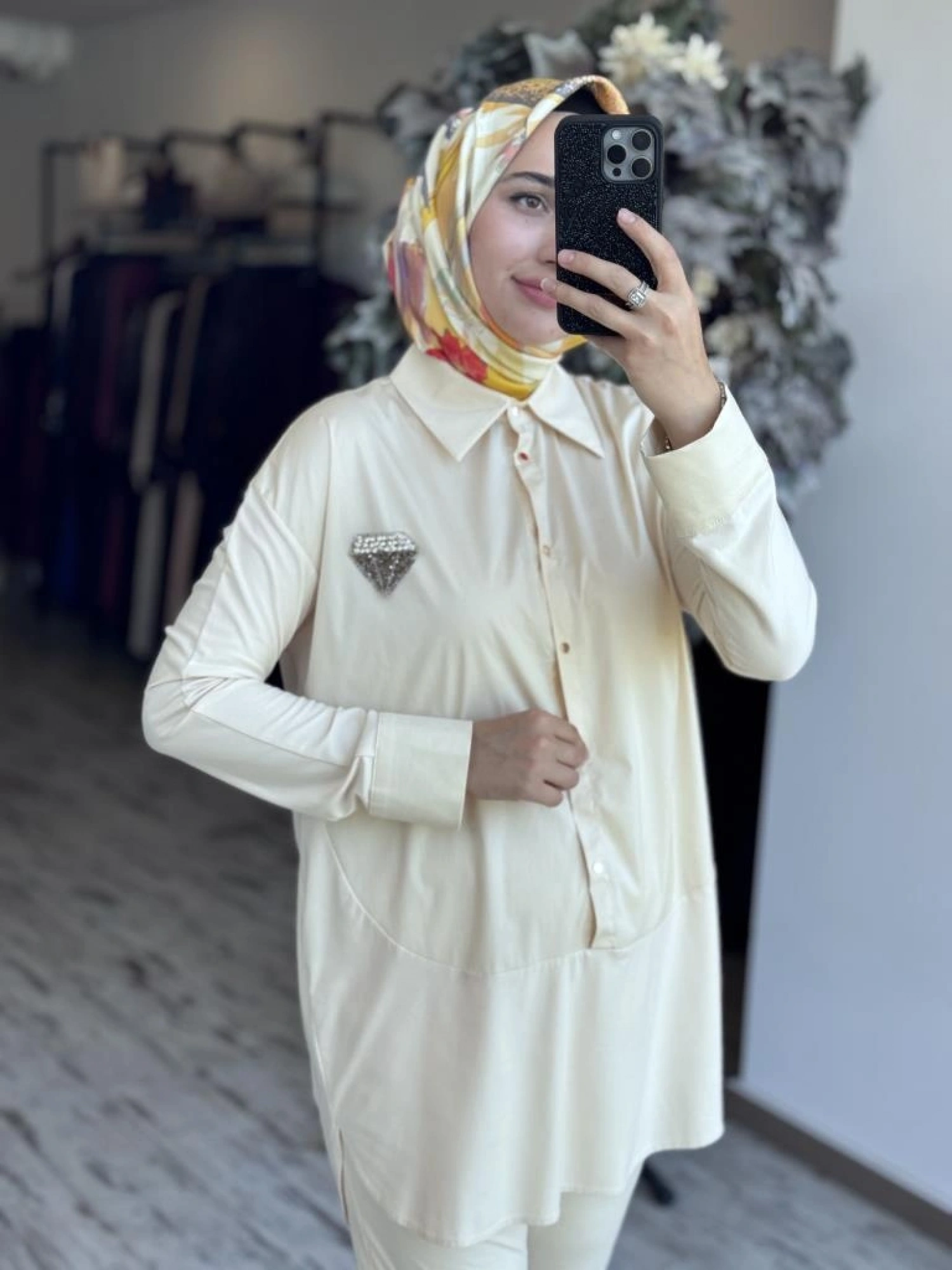 Qupra Çıtçıtlı Modal Poplin Tunik Pantolon Takım WAB82011