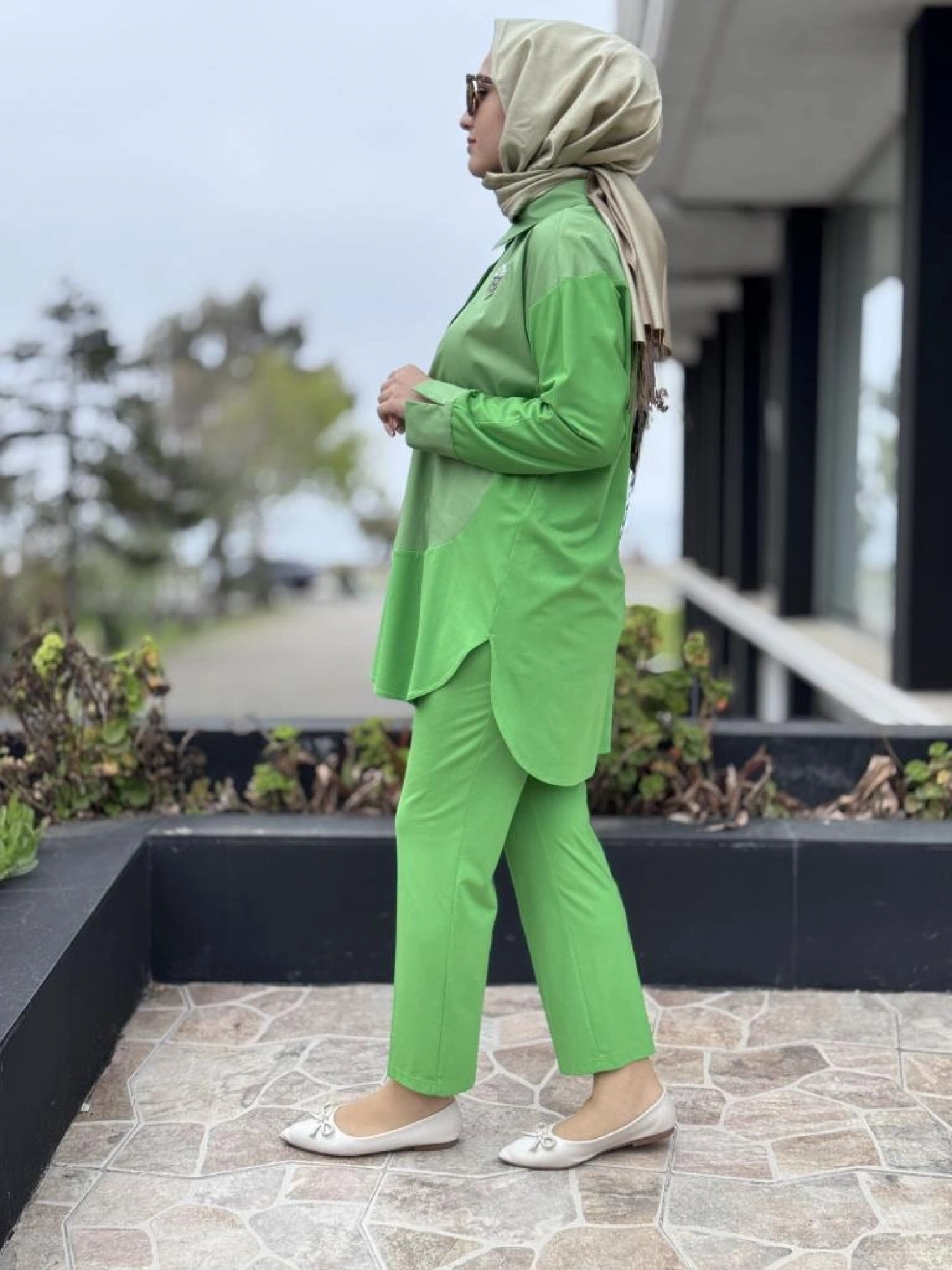 Qupra Çıtçıtlı Modal Poplin Tunik Pantolon Takım WAB82011