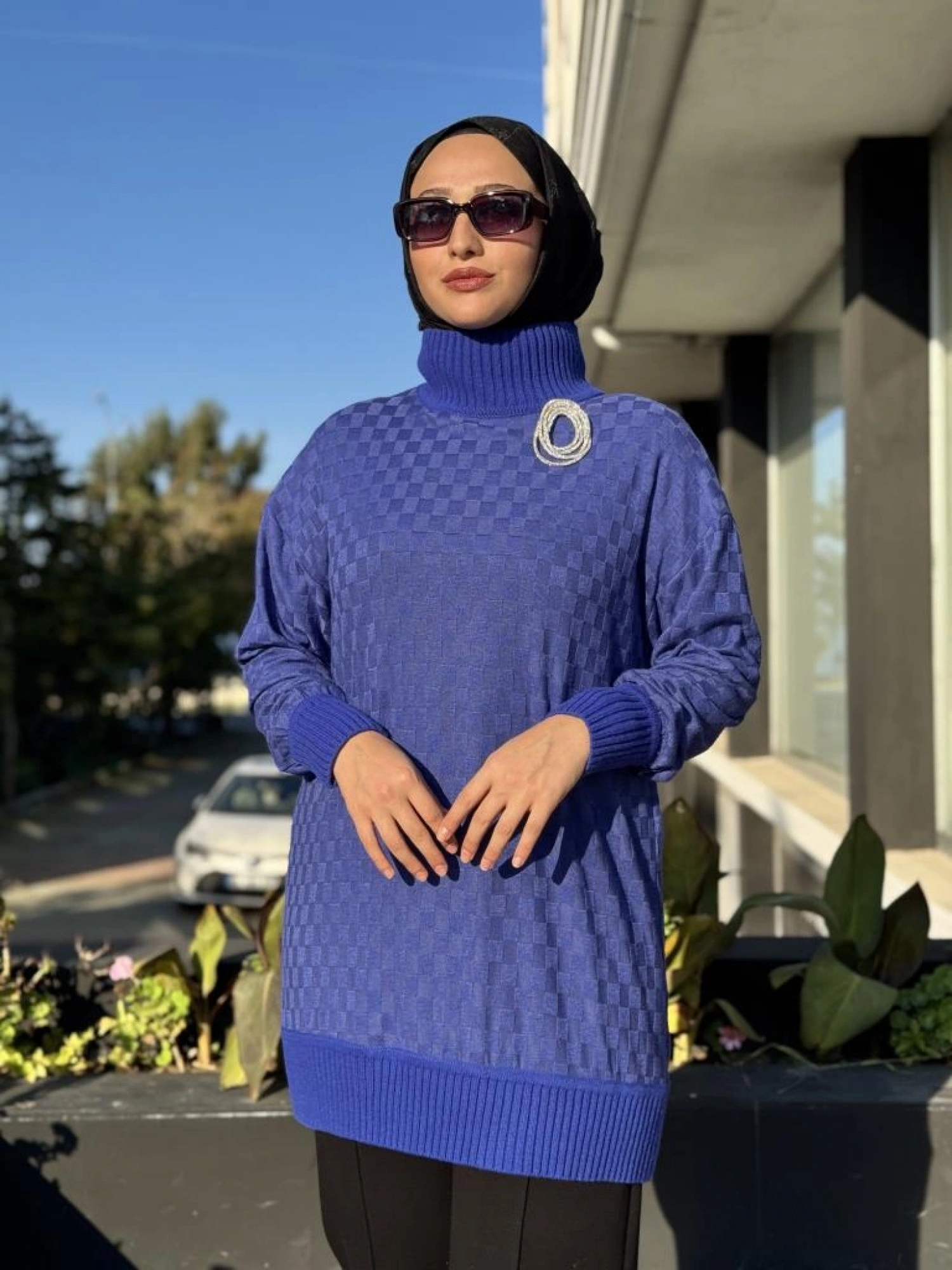 Qupra Damalı Lotte Triko Tunik QAZ74029