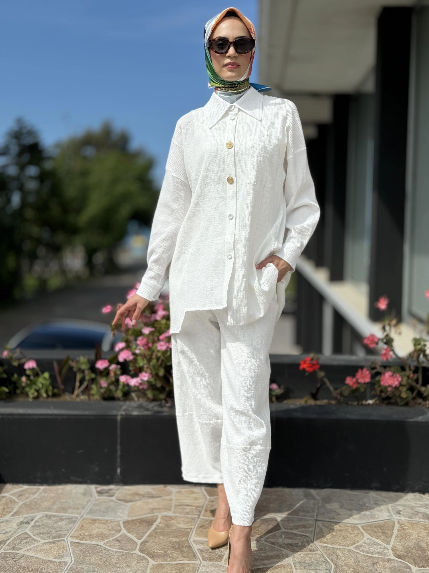 Qupra Gofre Kumaş Gömlek Pantolon Takım QAY62018