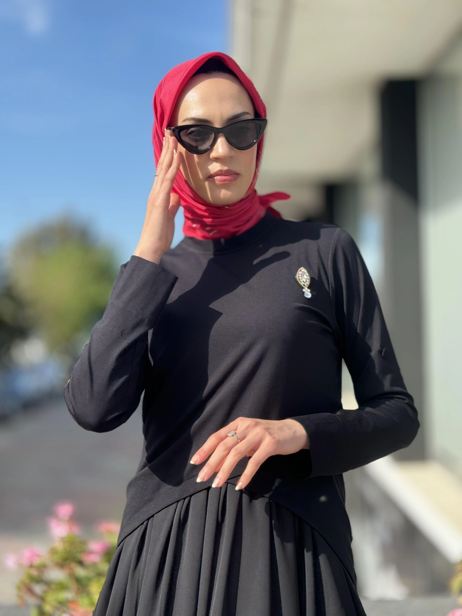 Qupra İçi Şifon Üstü Penye Bolerolu İkili Elbise QAY65019