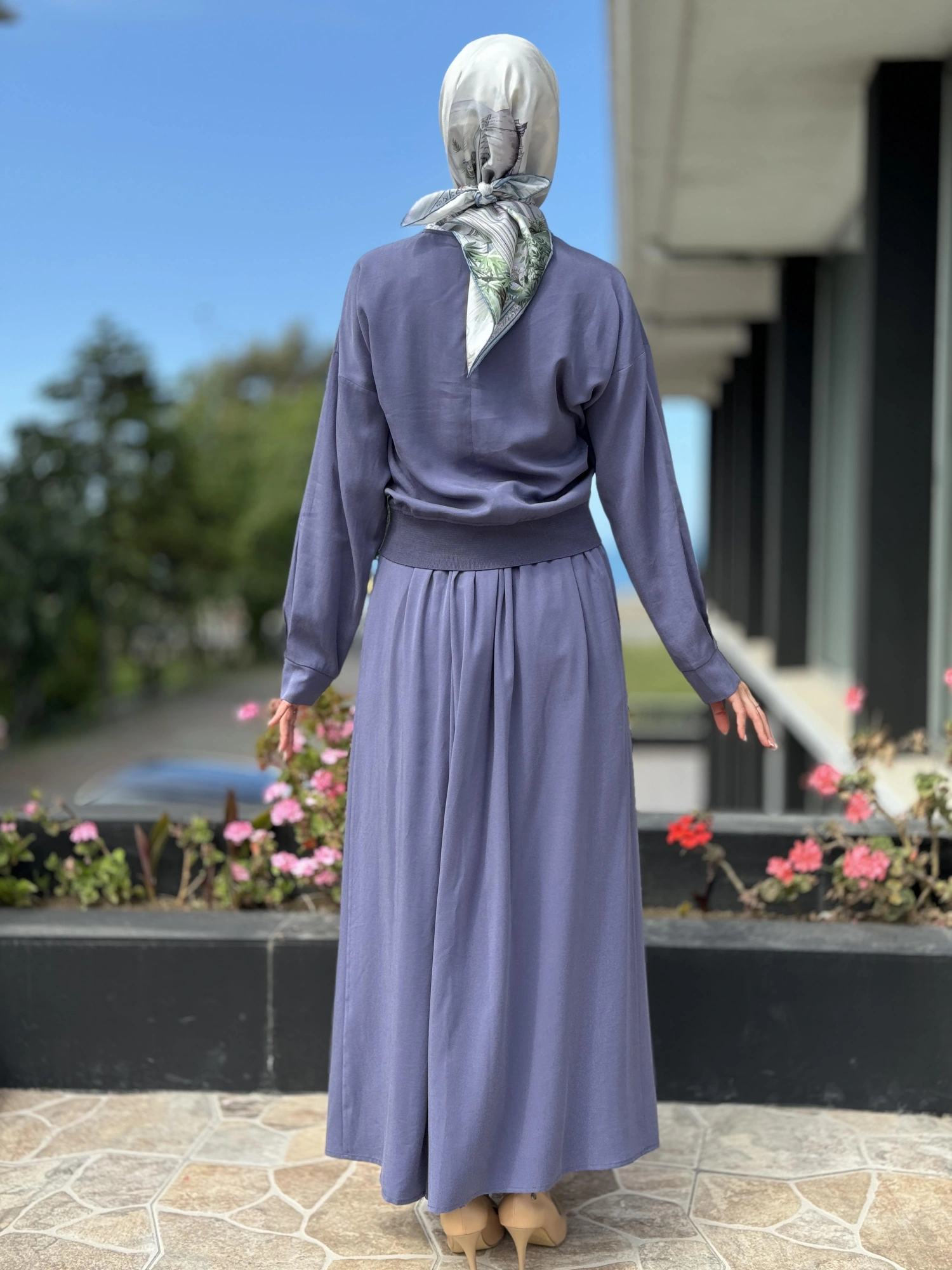 Qupra Kemer Detaylı Bluz Etek Tencel Takım QAY62013