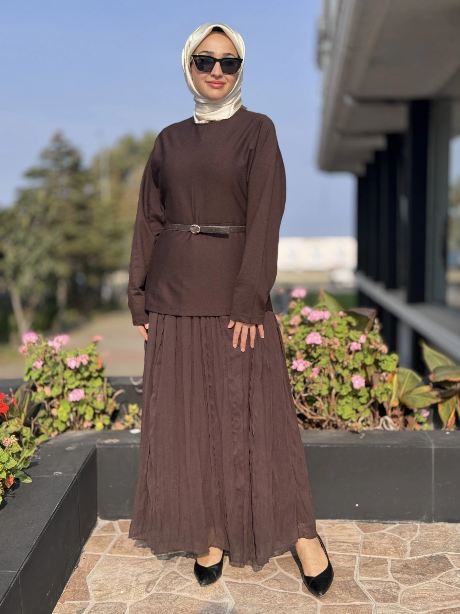 Qupra Kemer ve Şifon Detaylı Elbise WAC95011