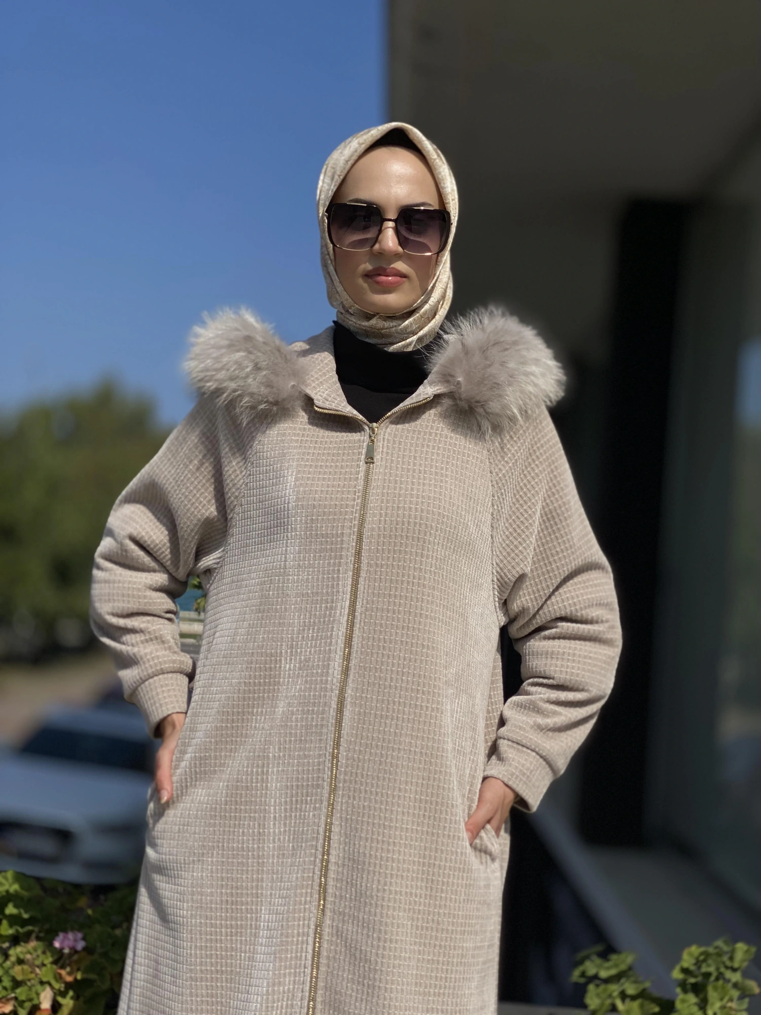 Qupra Kürk Detaylı Fermuarlı Kap QAV51038