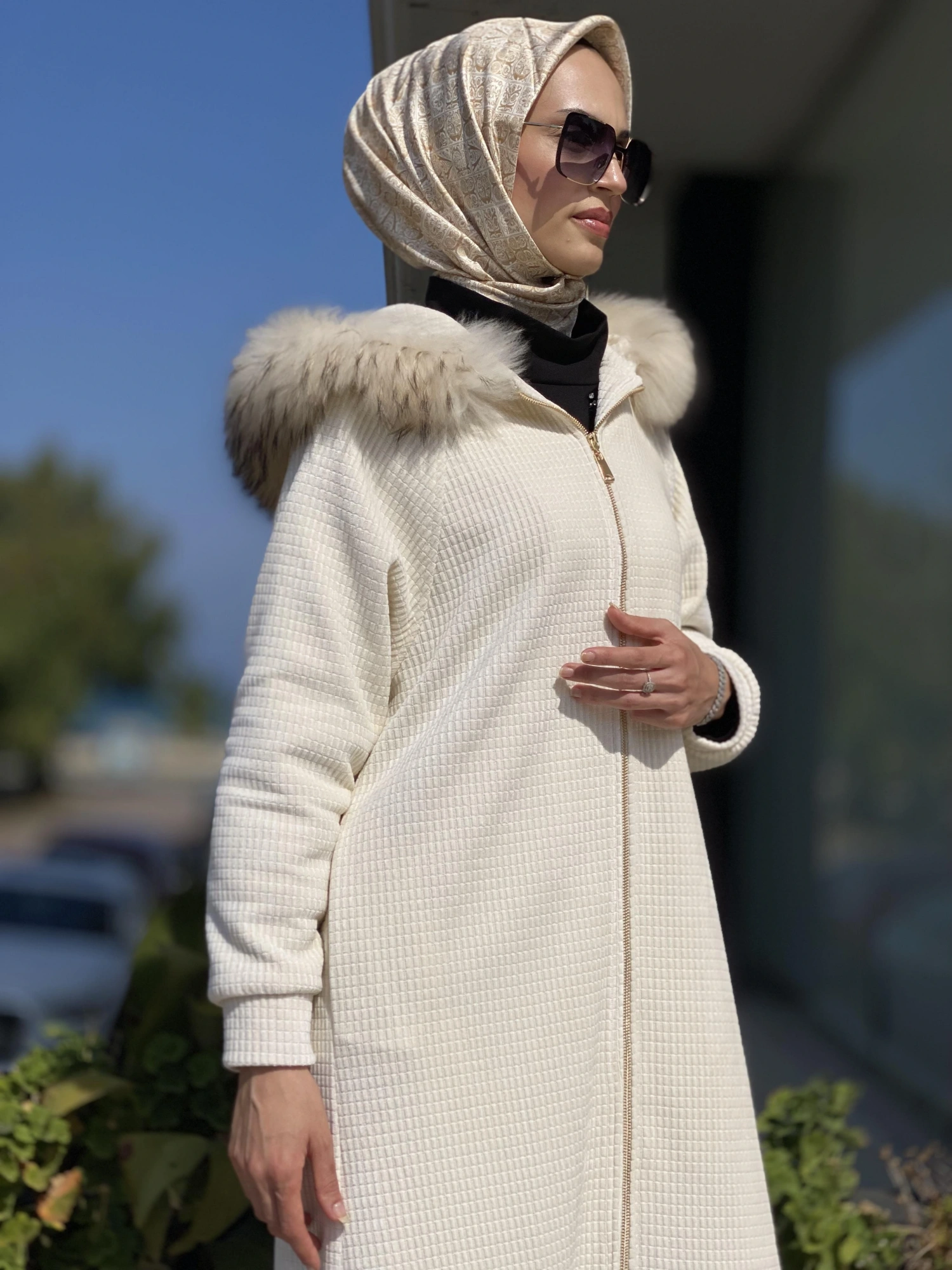 Qupra Kürk Detaylı Fermuarlı Kap QAV51038