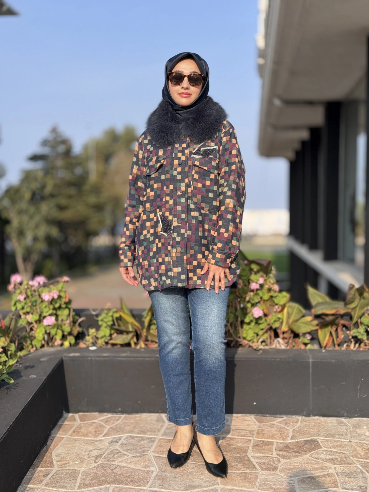 Qupra Seyyar Kürk Detaylı Renkli Ceket WAC91007