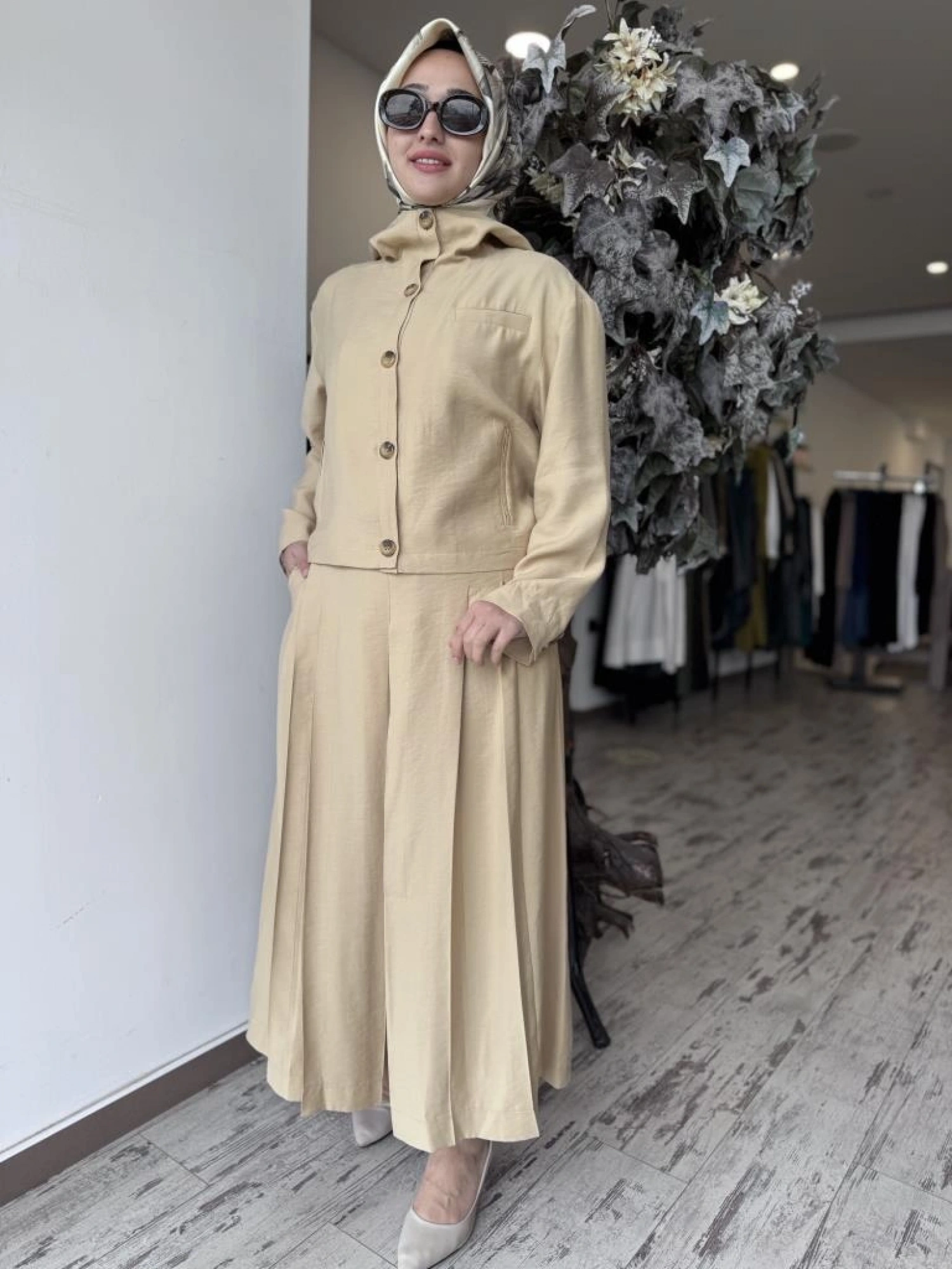 Qupra Sırtı Nakışlı Ceket Pantolon/Etek Takım WAB82032